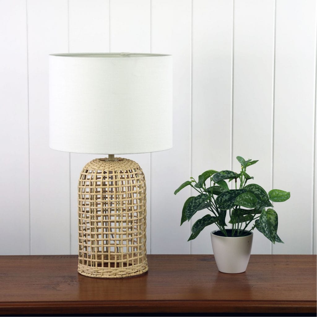 Oriel Lighting Lamp BRIZO Rattan Lamp Base with Shade