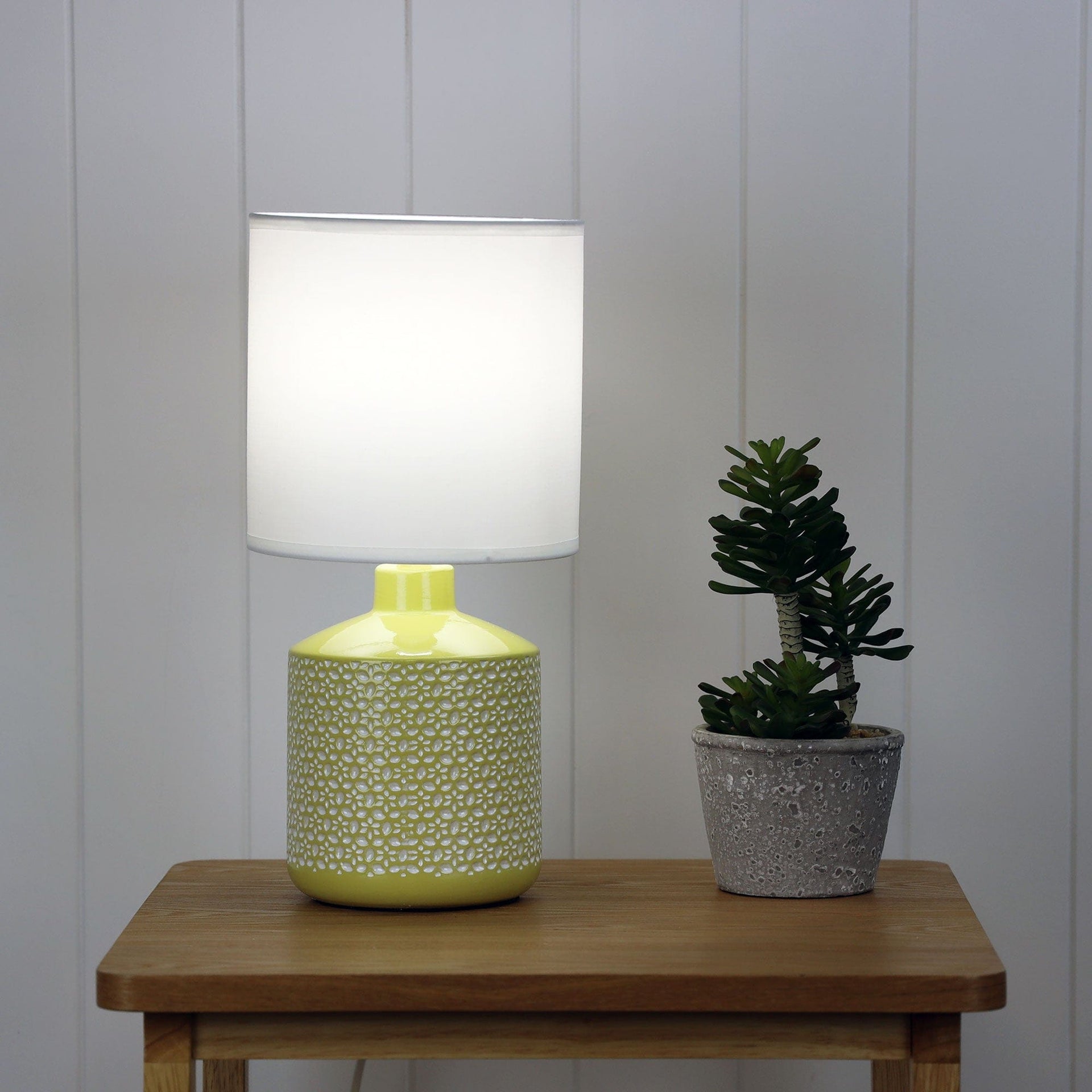 Oriel Lighting Lamp CELIA Yellow Ceramic Table Lamp