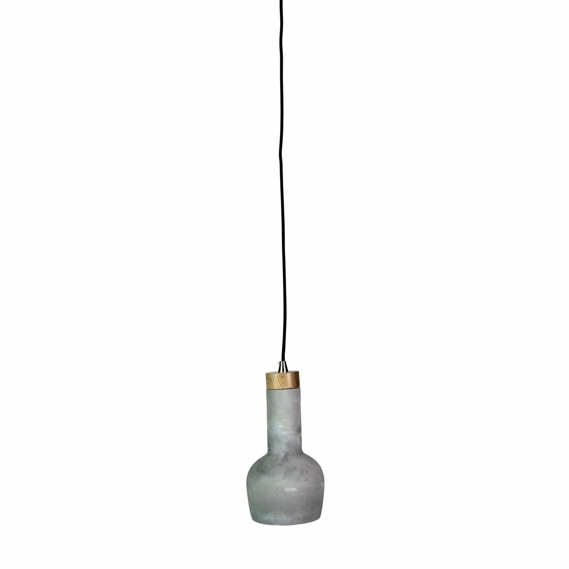 Oriel Lighting Lamp CONCRETE PANTO 2 Urban Style Pendant in Concrete and Timber