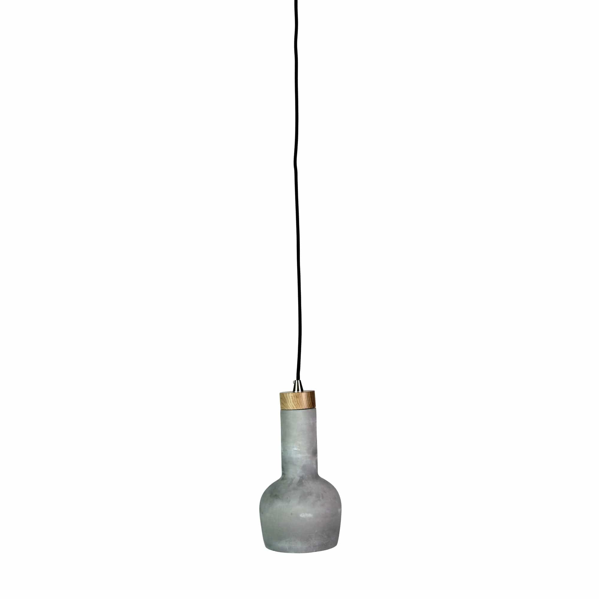 Oriel Lighting Lamp CONCRETE PANTO 2 Urban Style Pendant in Concrete and Timber