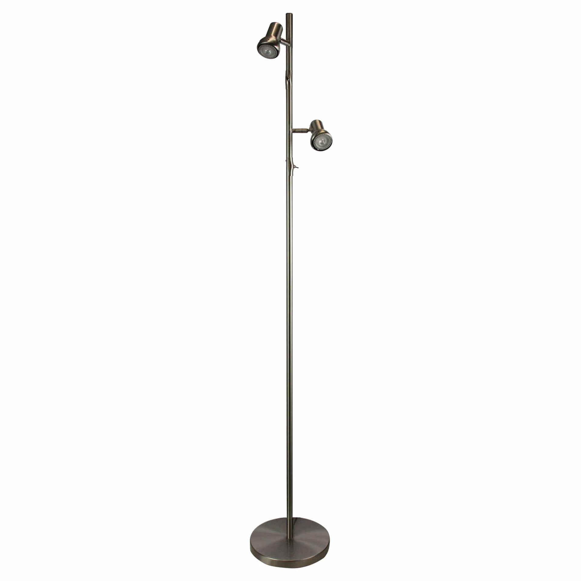 Oriel Lighting Lamp DAXAM LED Twin Adjustable Floor Lamp Antique Brass