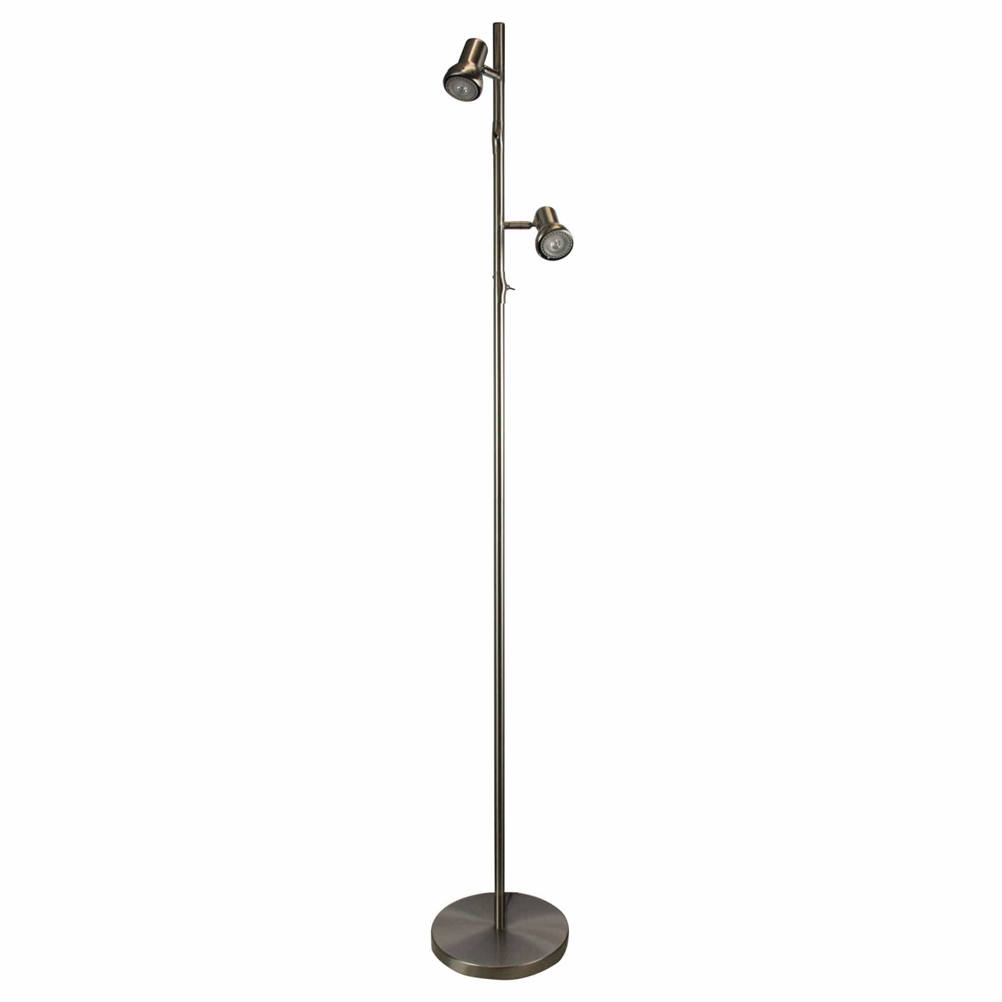 Oriel Lighting Lamp DAXAM LED Twin Adjustable Floor Lamp Antique Brass