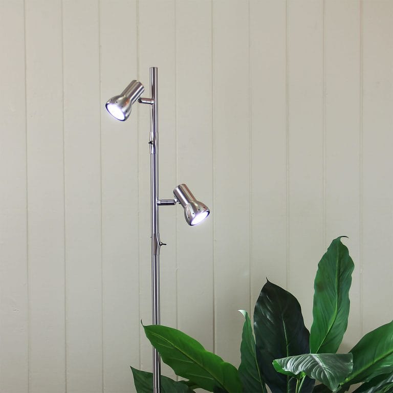 Oriel Lighting Lamp DAXAM LED Twin Adjustable Floor Lamp Brushed Chrome