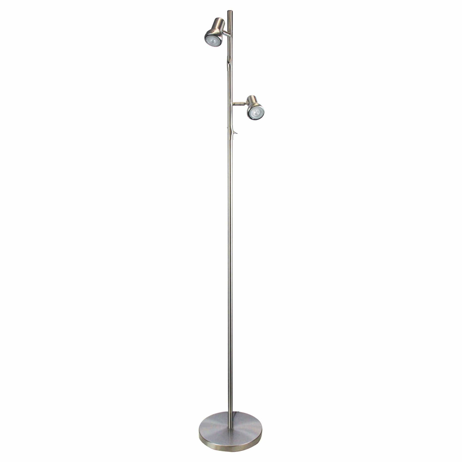 Oriel Lighting Lamp DAXAM LED Twin Adjustable Floor Lamp Brushed Chrome