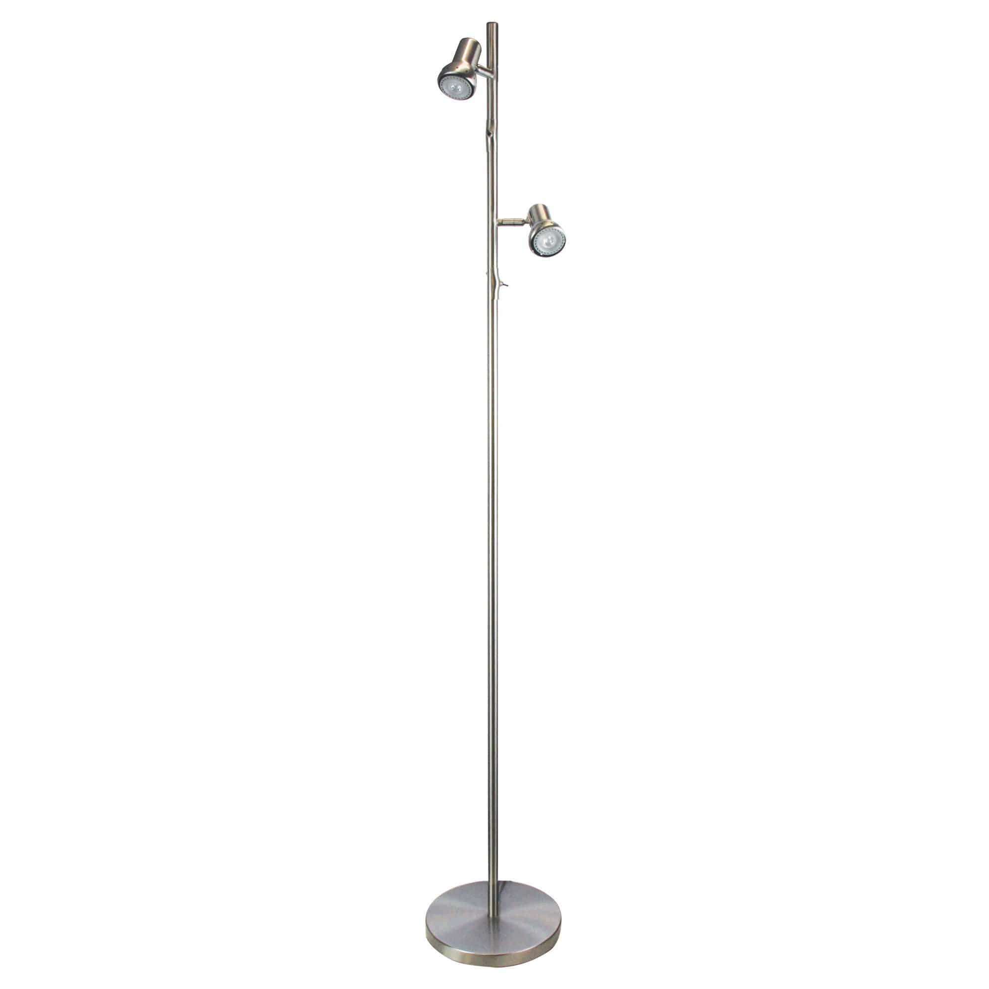 Oriel Lighting Lamp DAXAM LED Twin Adjustable Floor Lamp Brushed Chrome