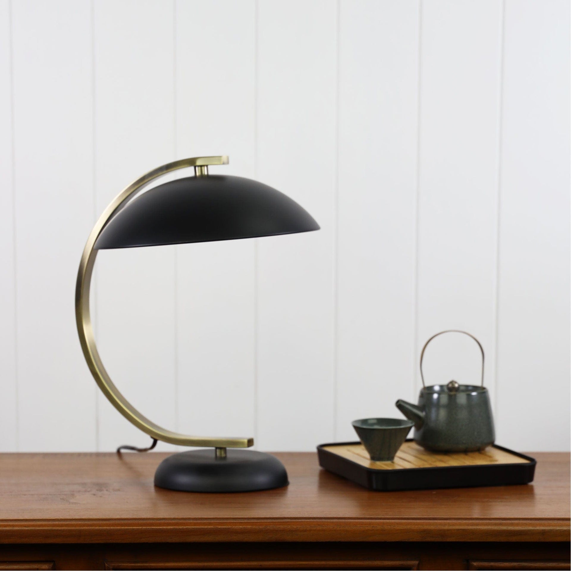 Oriel Lighting Lamp DECO Black Antique Brass Table Lamp