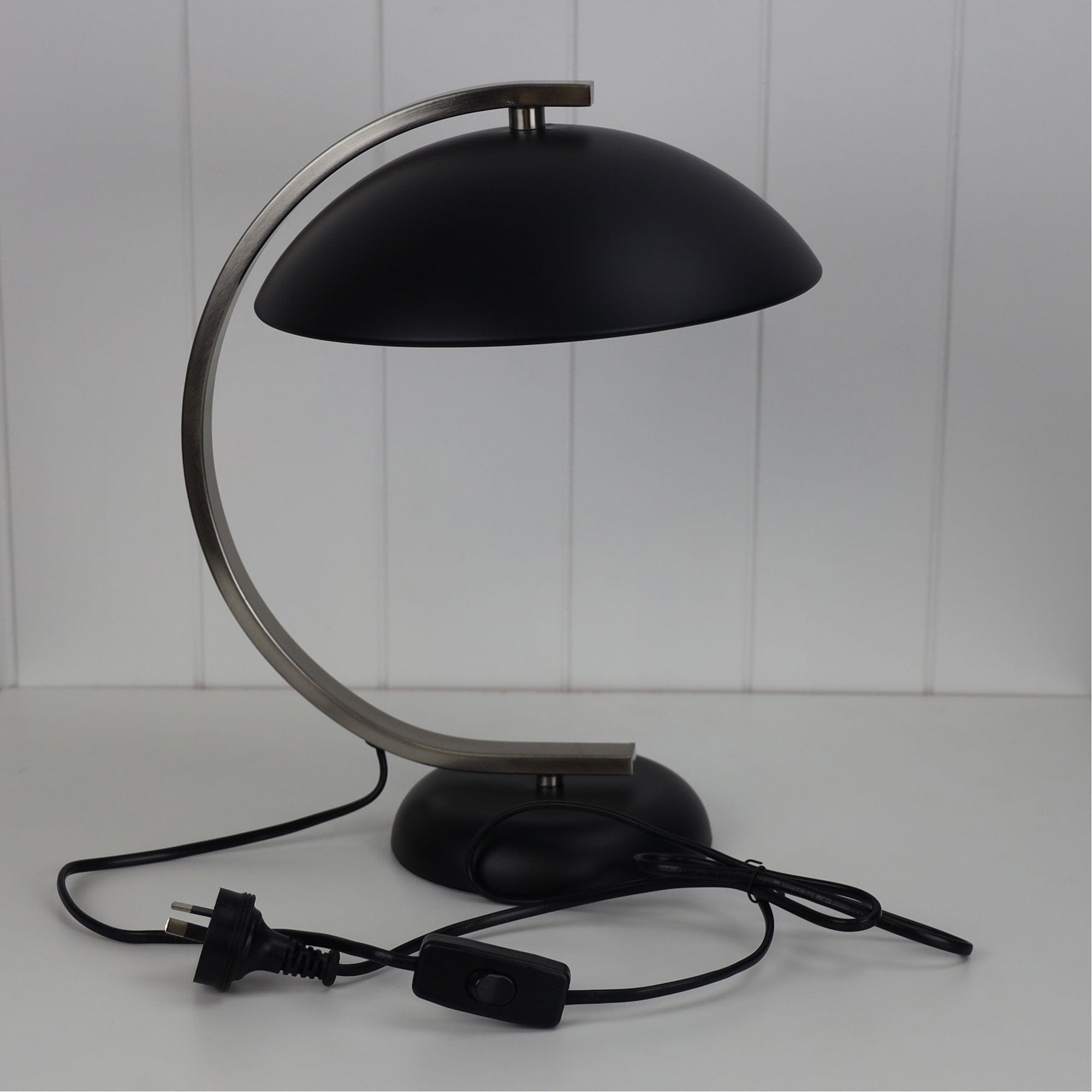 Oriel Lighting Lamp DECO Black Brushed Chrome Table Lamp