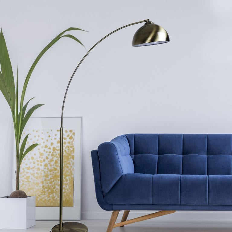 Oriel Lighting Lamp DOME Antique Brass Arc Retro Floor Lamp