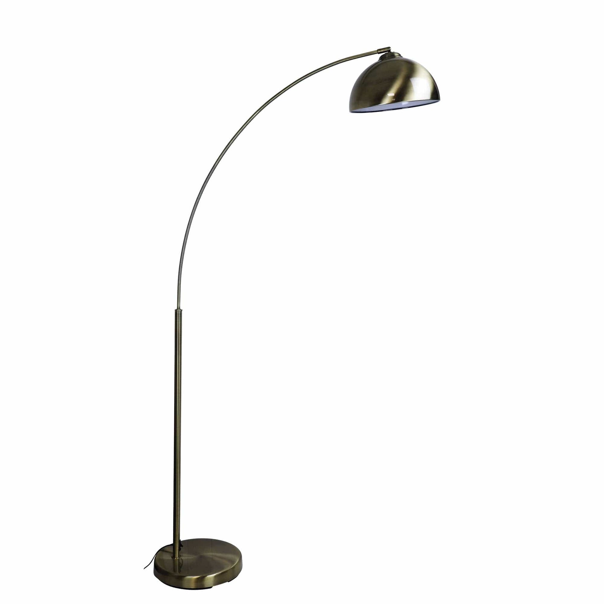 Oriel Lighting Lamp DOME Antique Brass Arc Retro Floor Lamp