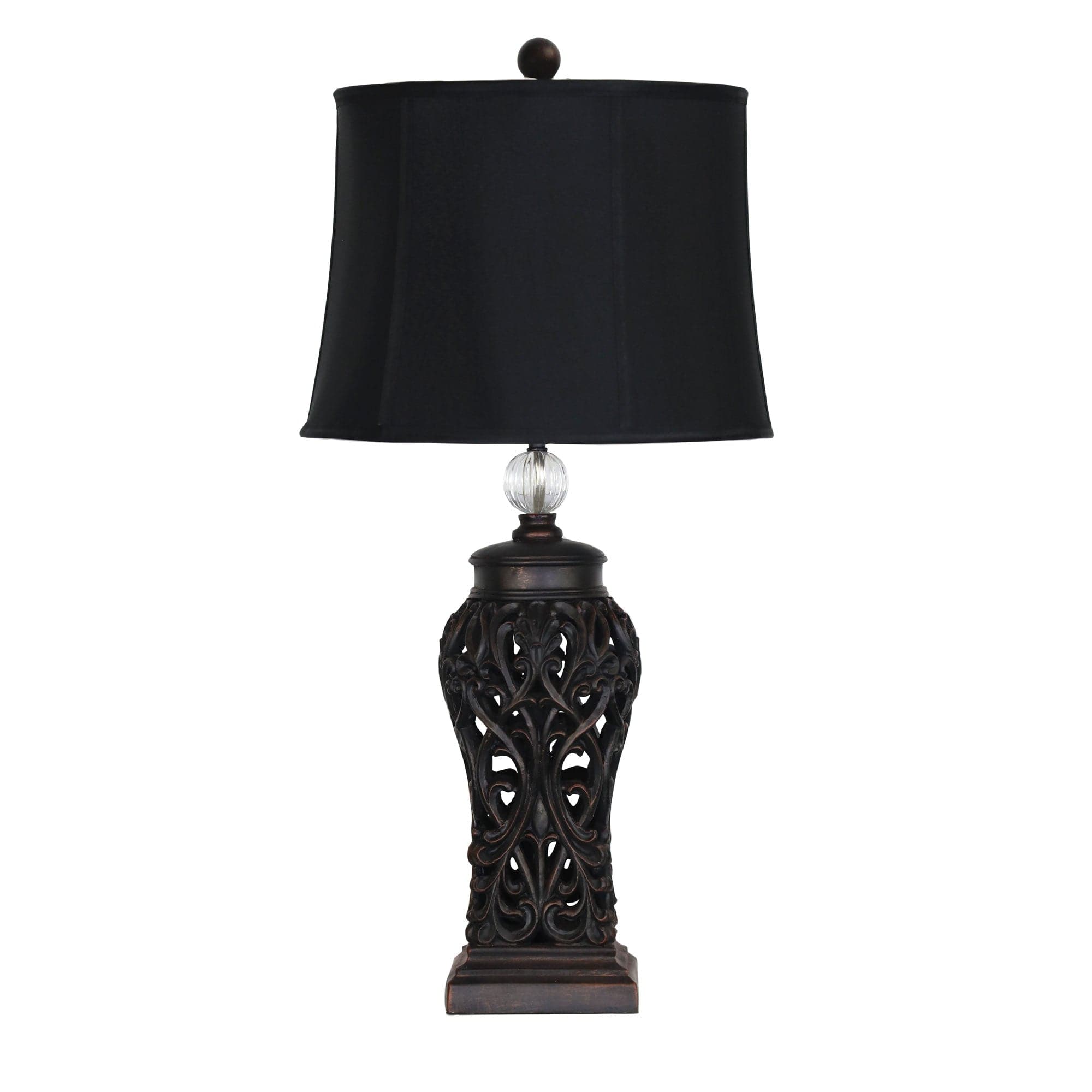 Oriel Lighting Lamp DORNE Classic Antique Cut Lamp with Harp Shade