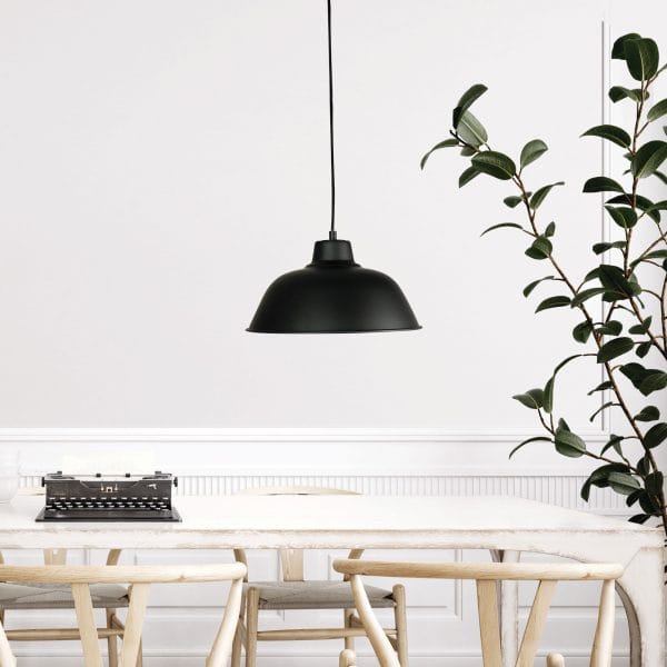 Oriel Lighting Lamp FORGE 300 Retro Industrial Pendant Black