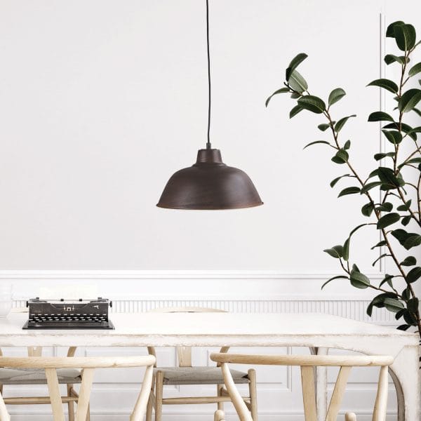 Oriel Lighting Lamp FORGE 300 Retro Industrial Pendant Rusty Steel