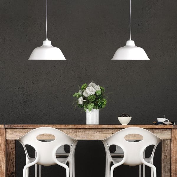 Oriel Lighting Lamp FORGE 300 Retro Industrial Pendant White