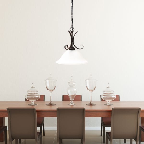 Oriel Lighting Lamp GASTON 1LT Bronze Traditional Frost pendant