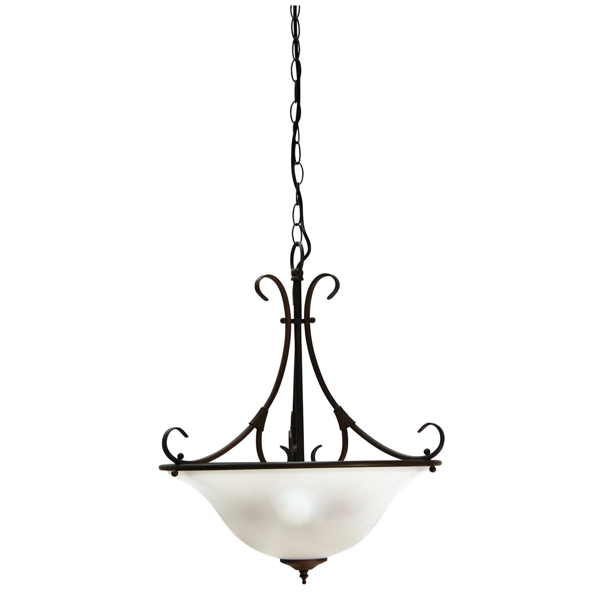 Oriel Lighting Lamp GASTON 3LT Bronze Traditional Frost pendant