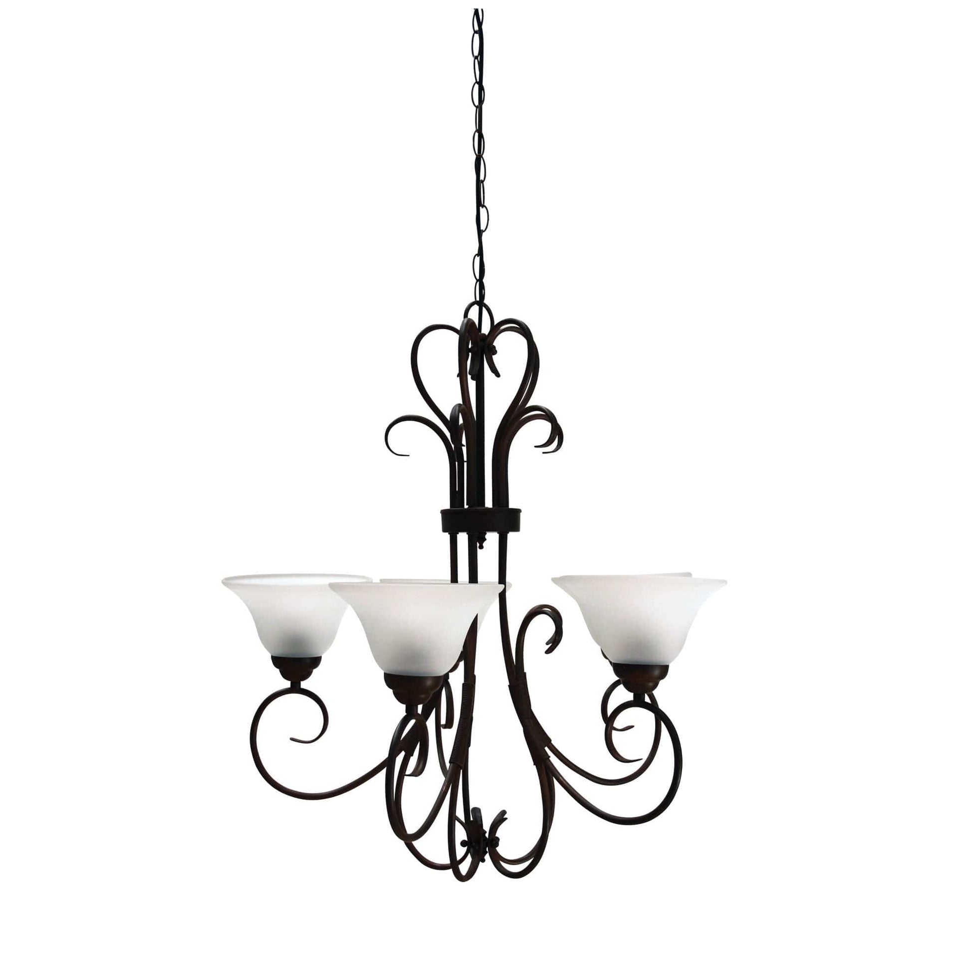 Oriel Lighting Lamp GASTON 5LT Bronze Traditional Frost pendant