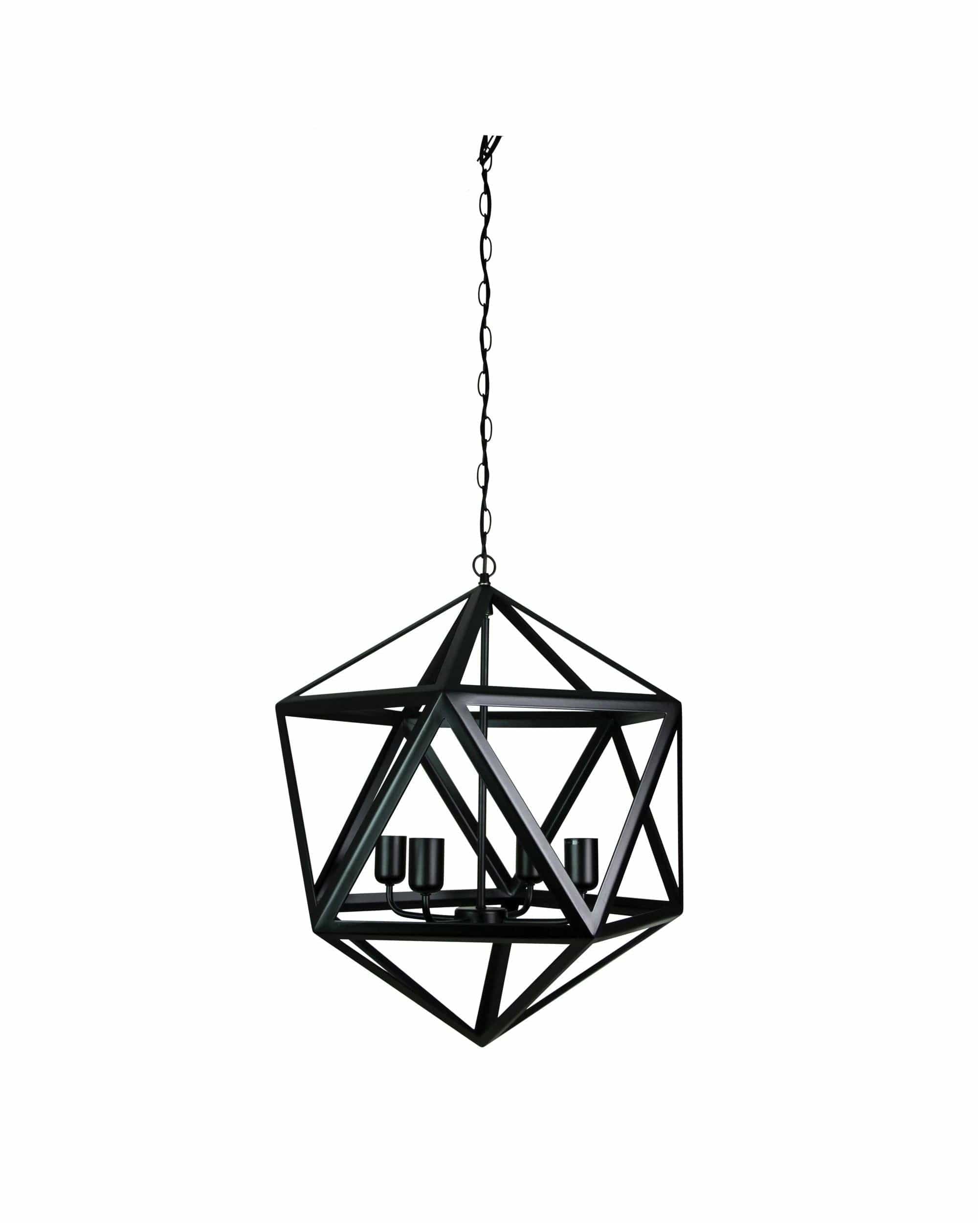 Oriel Lighting Lamp GEO 4 Geometric 4-light Pendant Matt Black