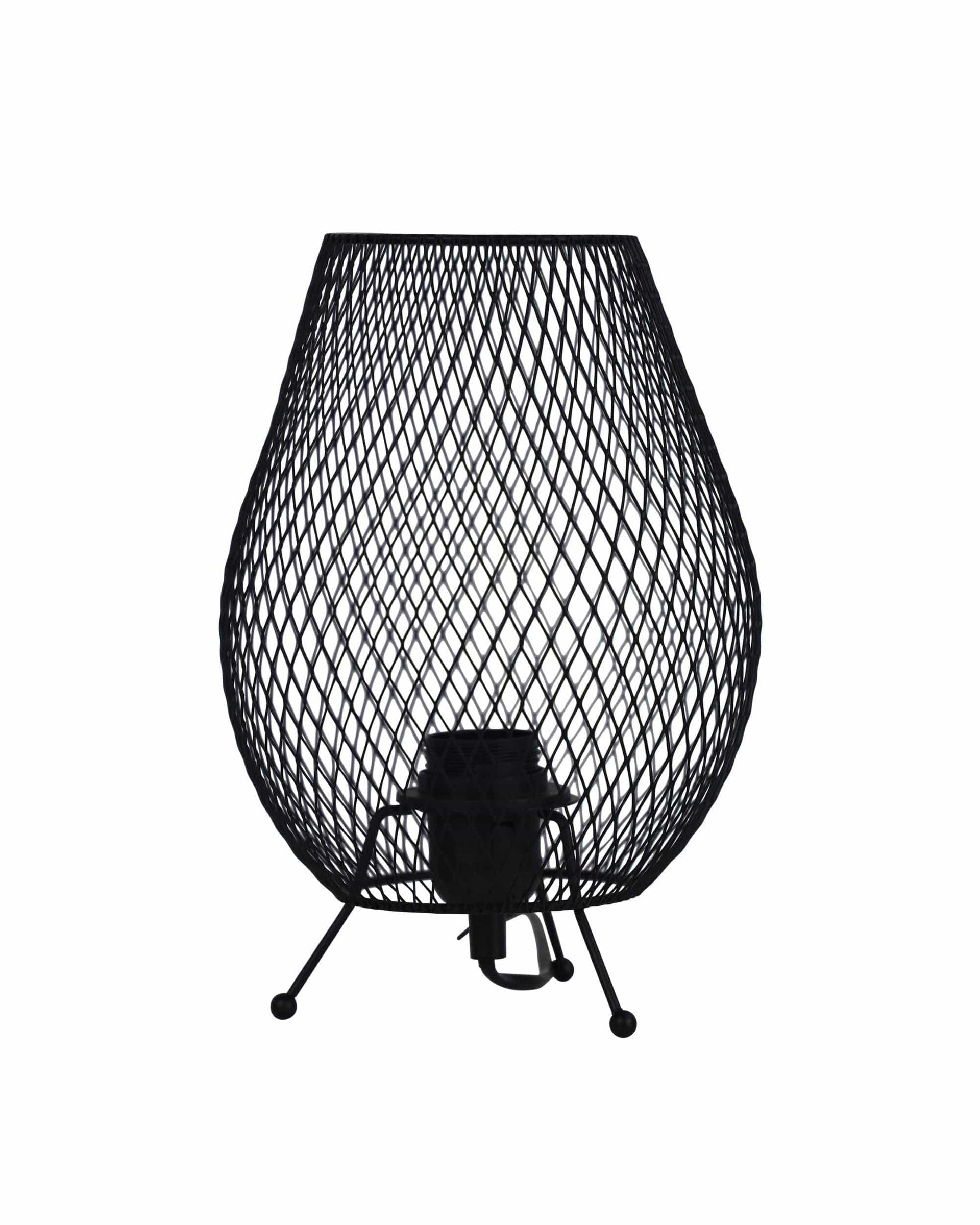 Oriel Lighting Lamp HYZER Black Mesh Table Lamp