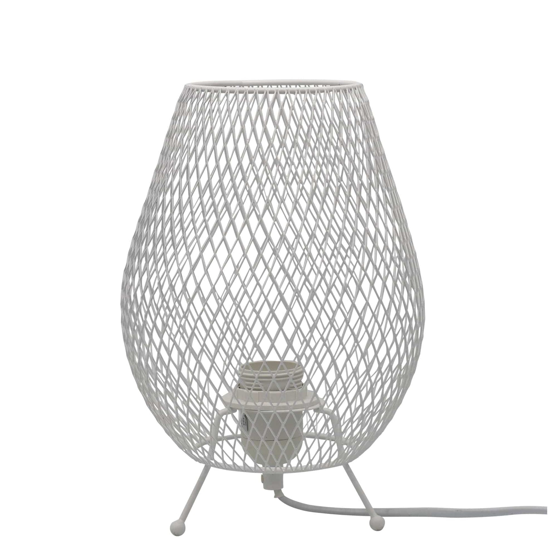 Oriel Lighting Lamp HYZER White Mesh Table Lamp