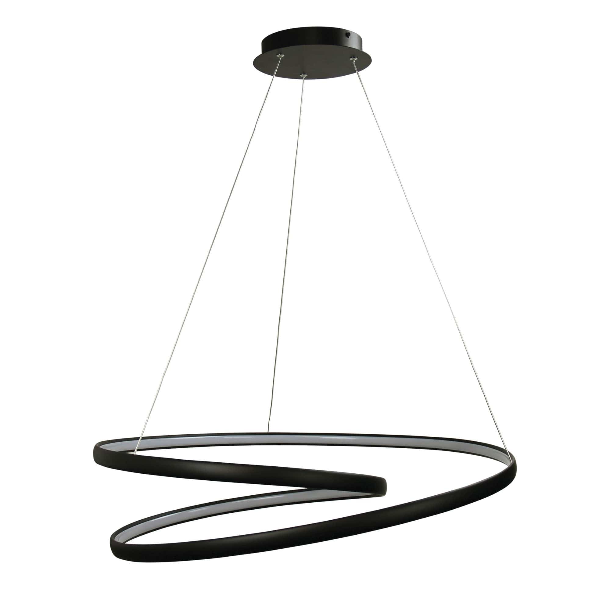 Oriel Lighting Lamp INFINITY Modern LED Spiral Pendant Black