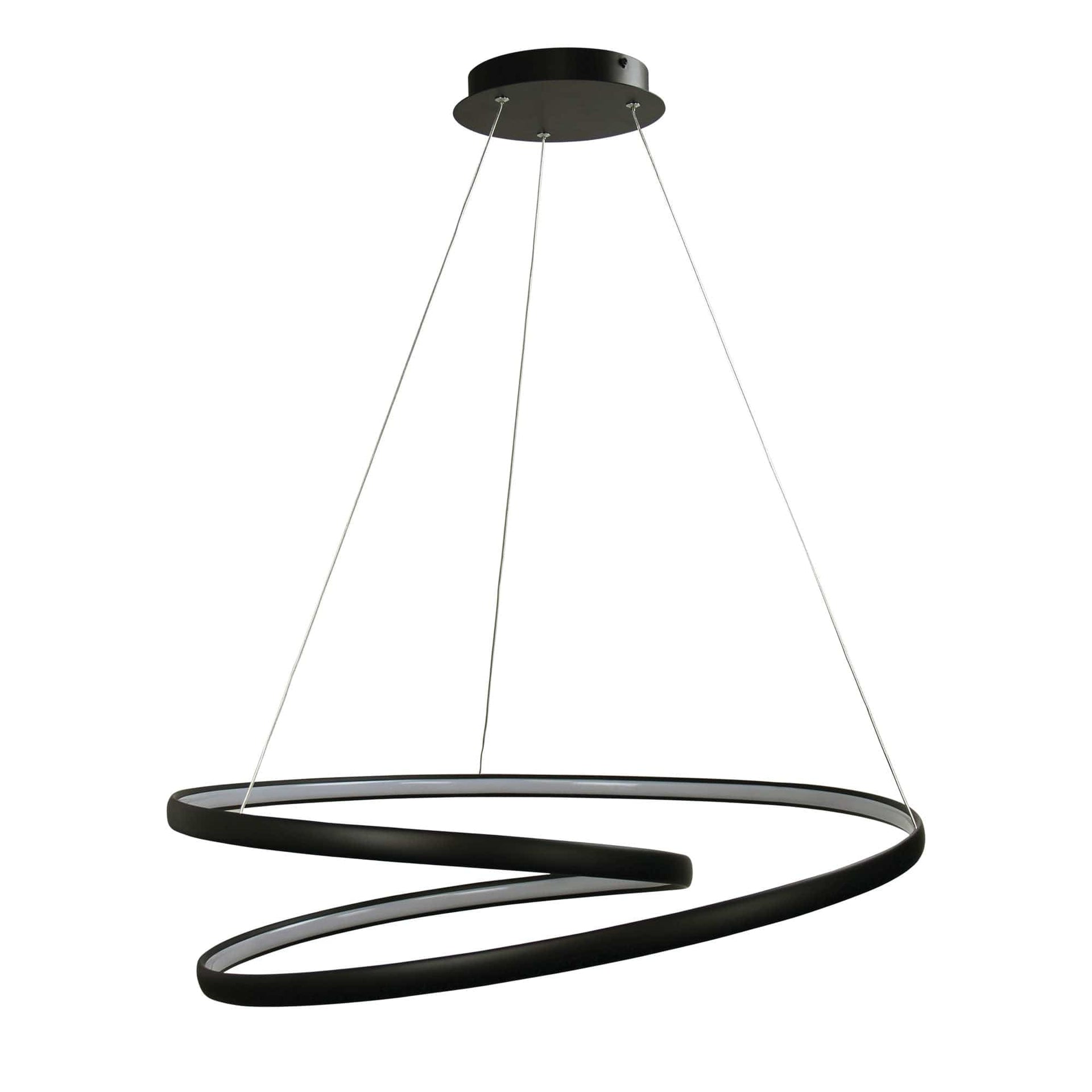 Oriel Lighting Lamp INFINITY Modern LED Spiral Pendant Black
