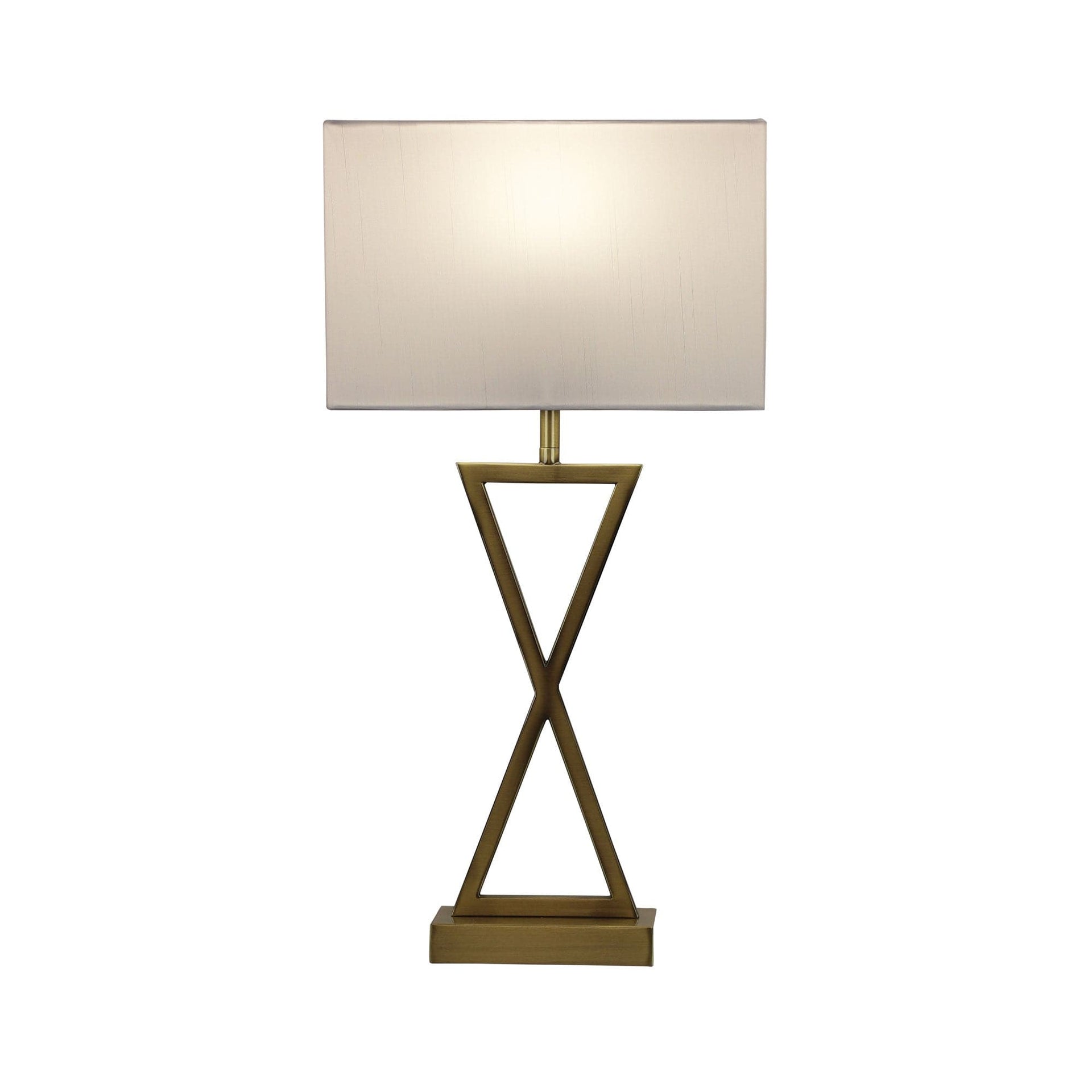 Oriel Lighting Lamp KIZZ Antique Brass Complete Bedside Lamp