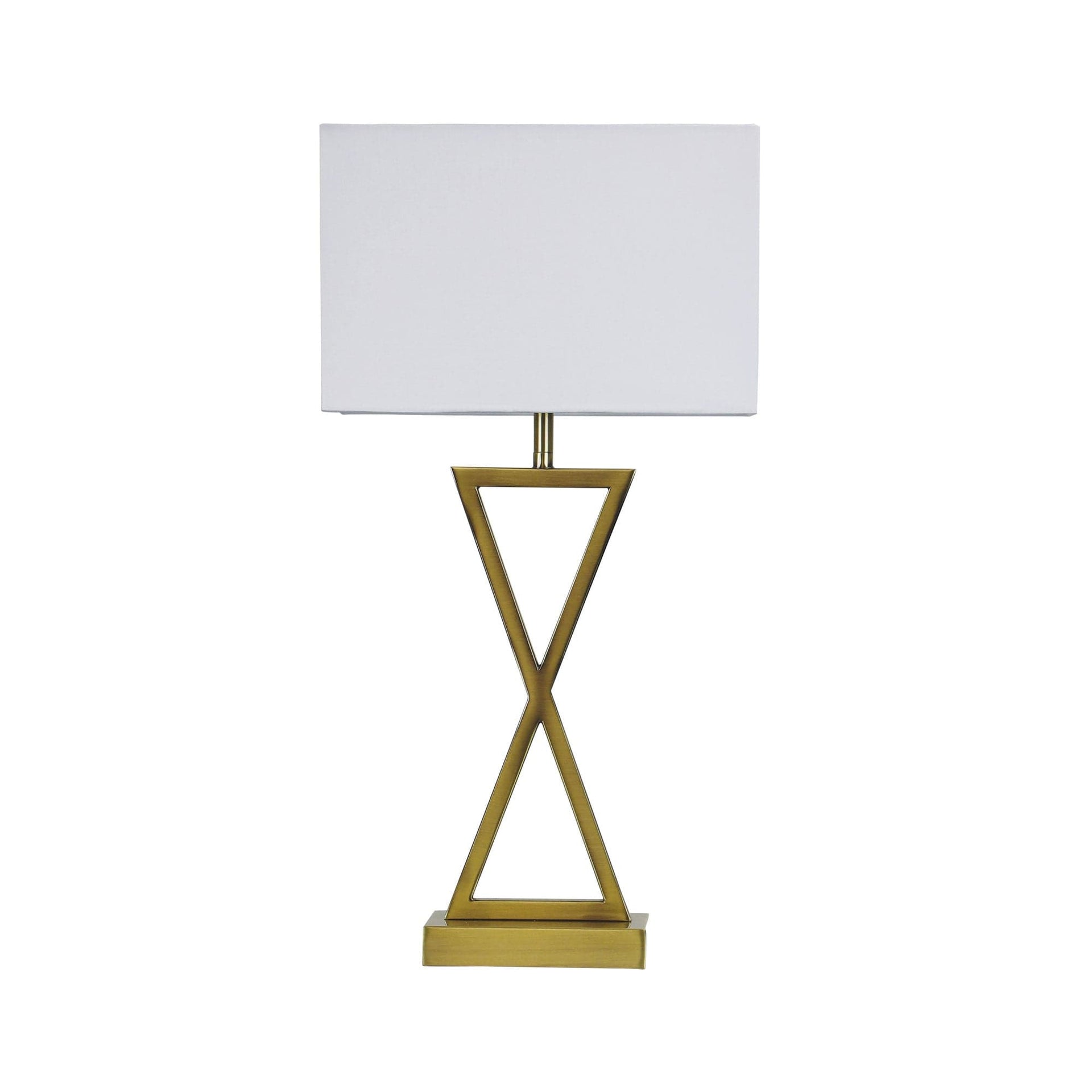 Oriel Lighting Lamp KIZZ Antique Brass Complete Bedside Lamp
