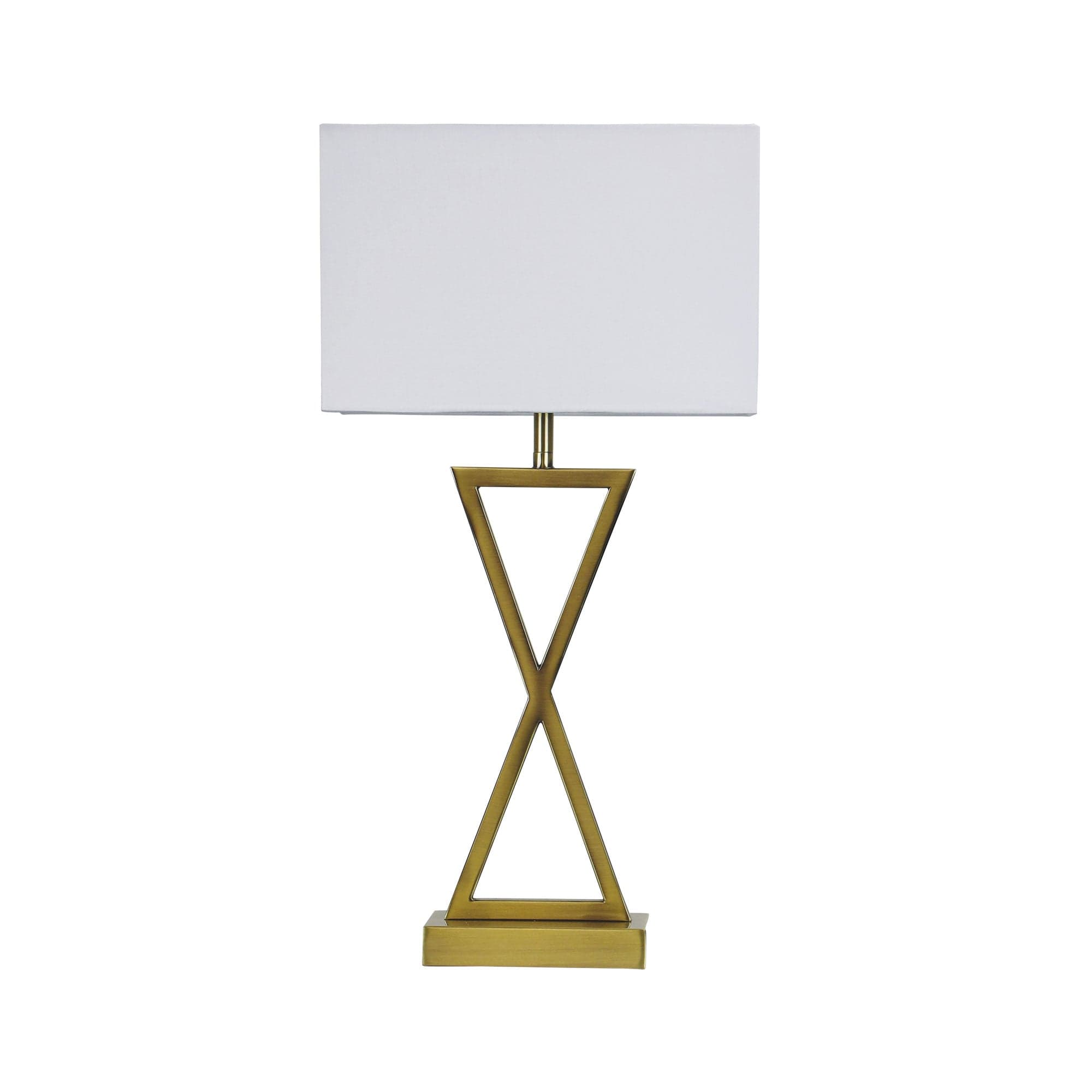 Oriel Lighting Lamp KIZZ Antique Brass Complete Bedside Lamp