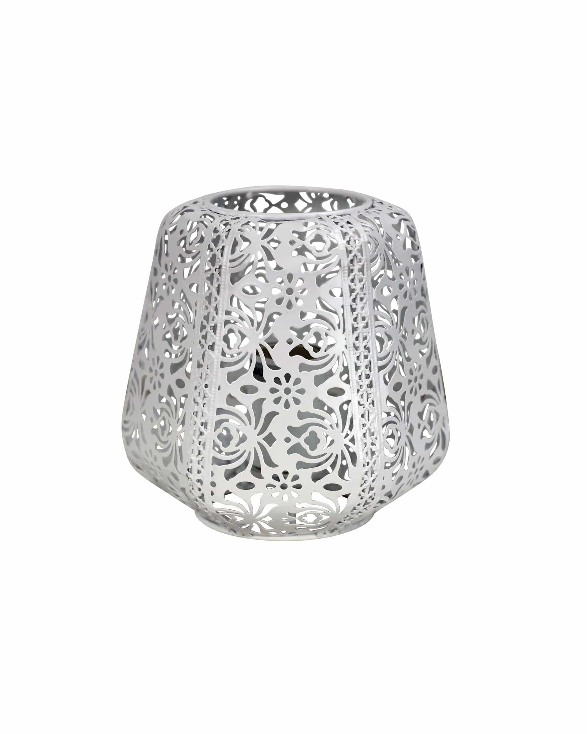 Oriel Lighting Lamp LACE White Floral Laser Cut Metal Lamp