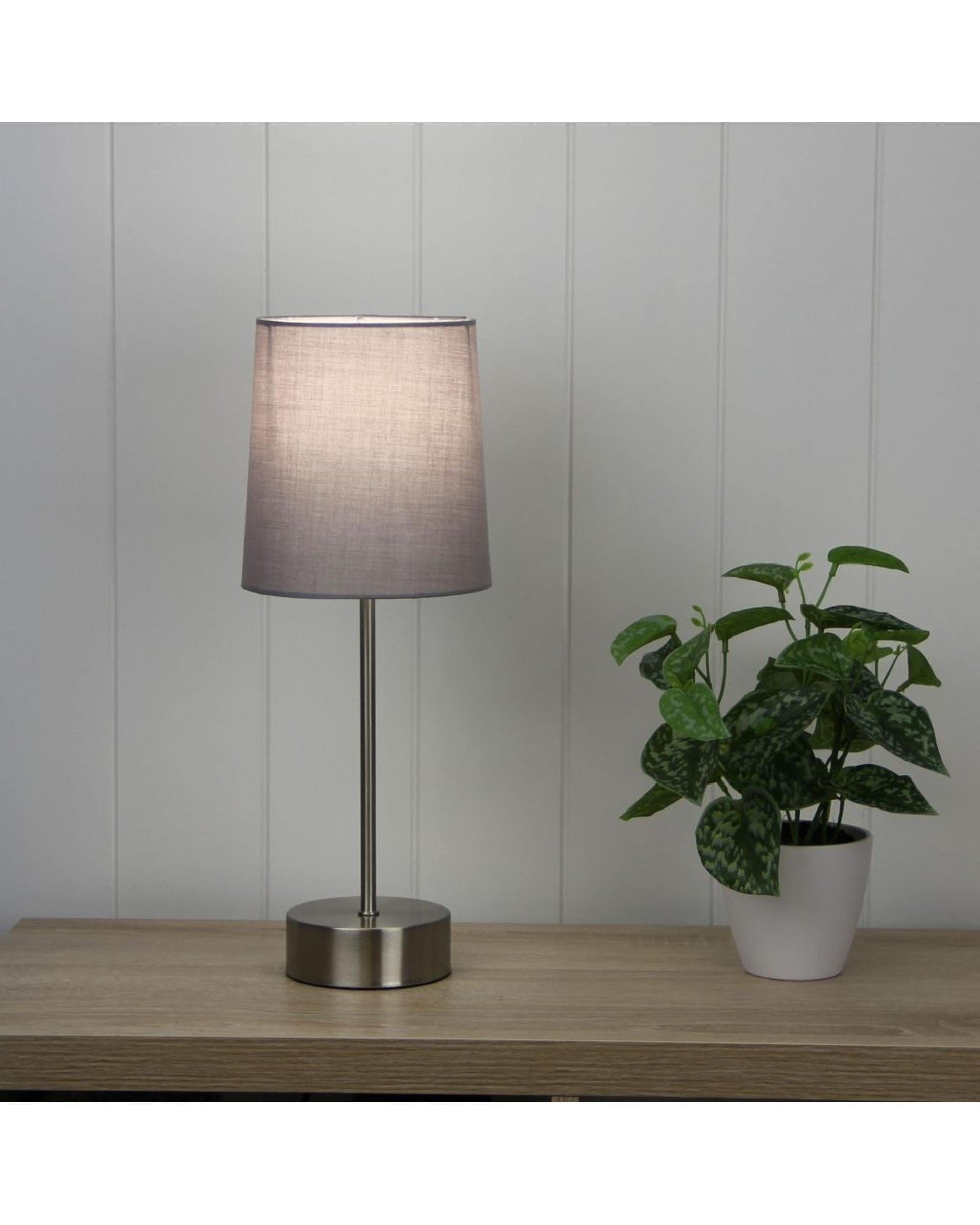 Oriel Lighting Lamp Lancet ON-OFF Touch Lamp Grey Shade