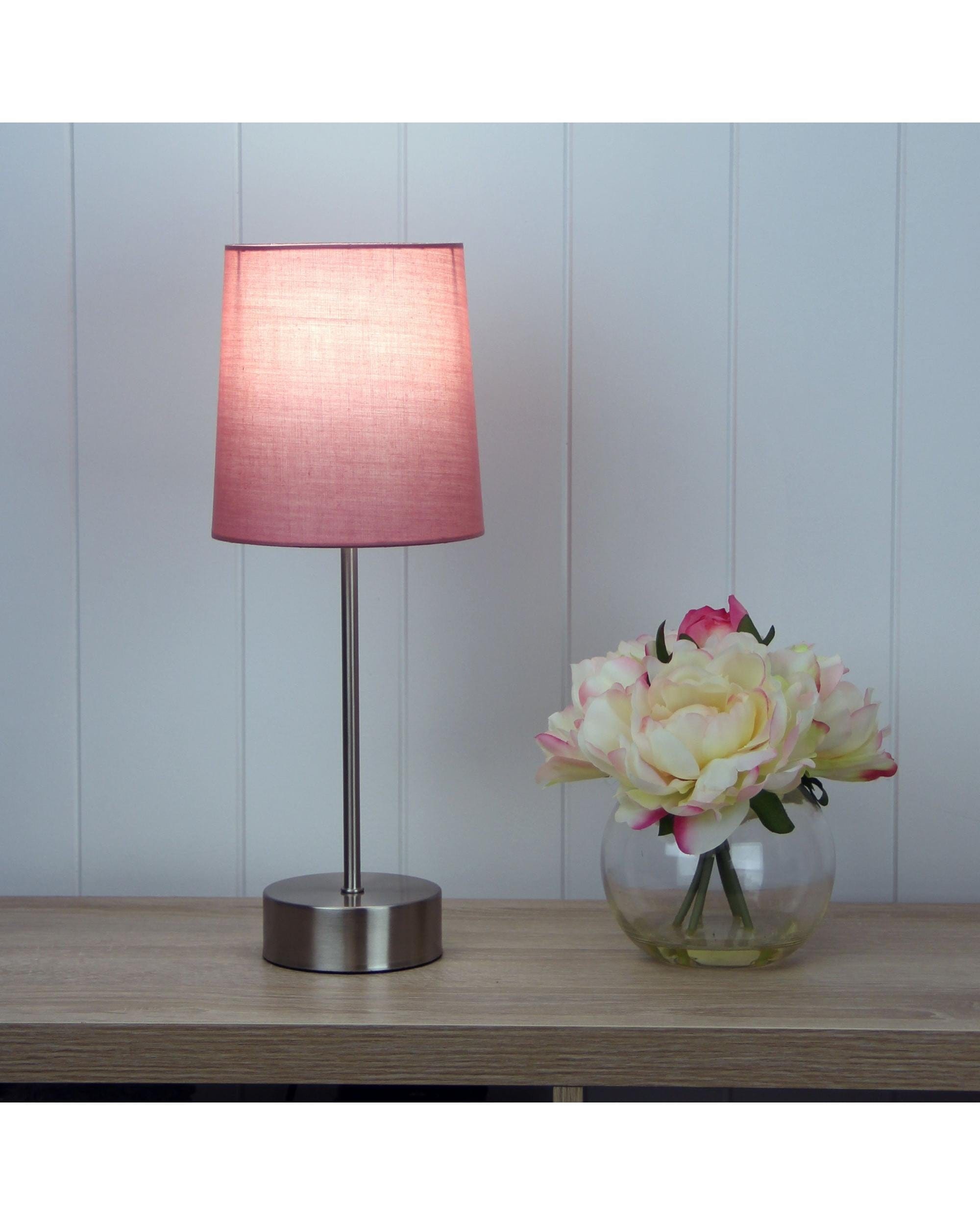 Oriel Lighting Lamp Lancet ON-OFF Touch Lamp Pink Shade