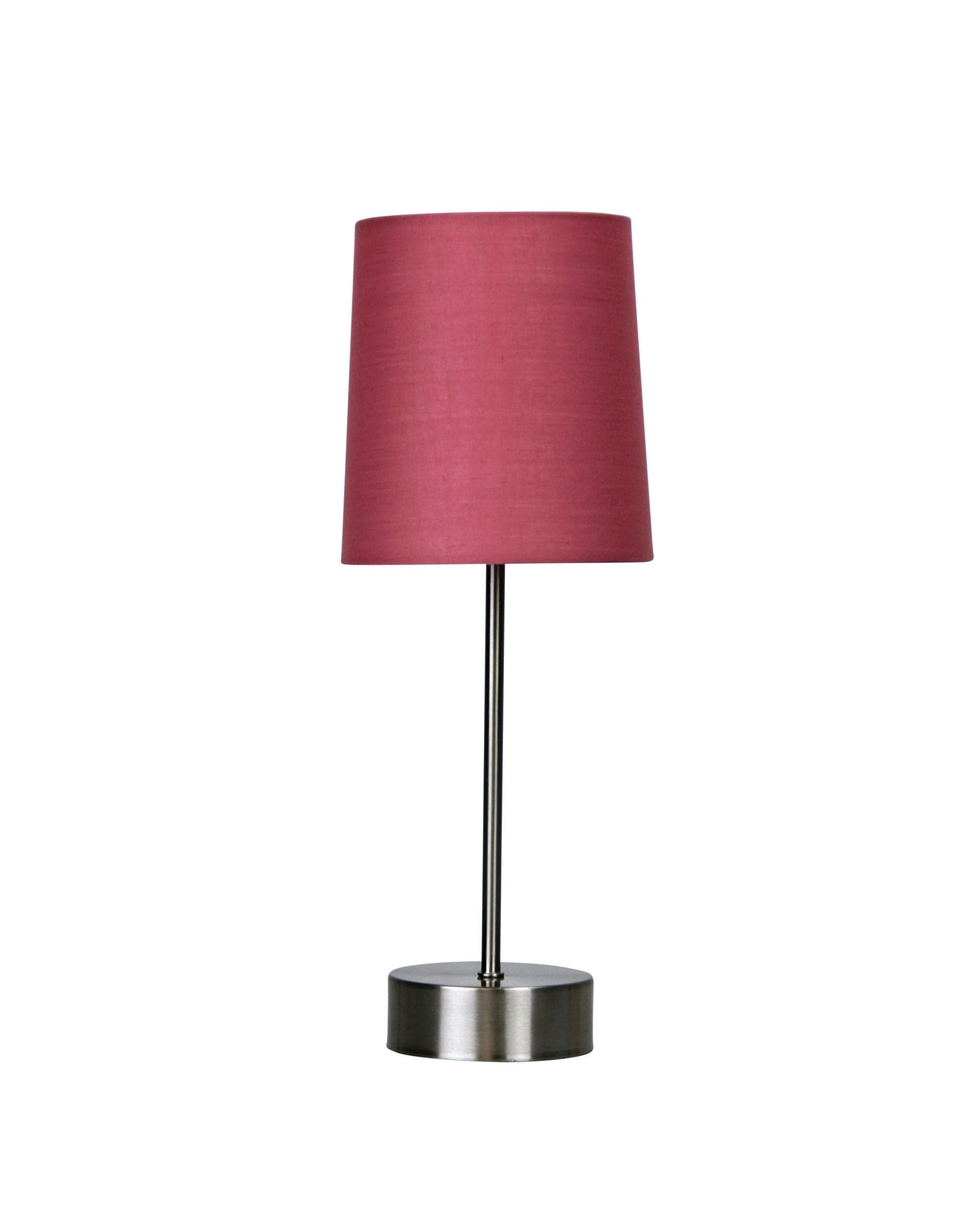 Oriel Lighting Lamp Lancet ON-OFF Touch Lamp Pink Shade
