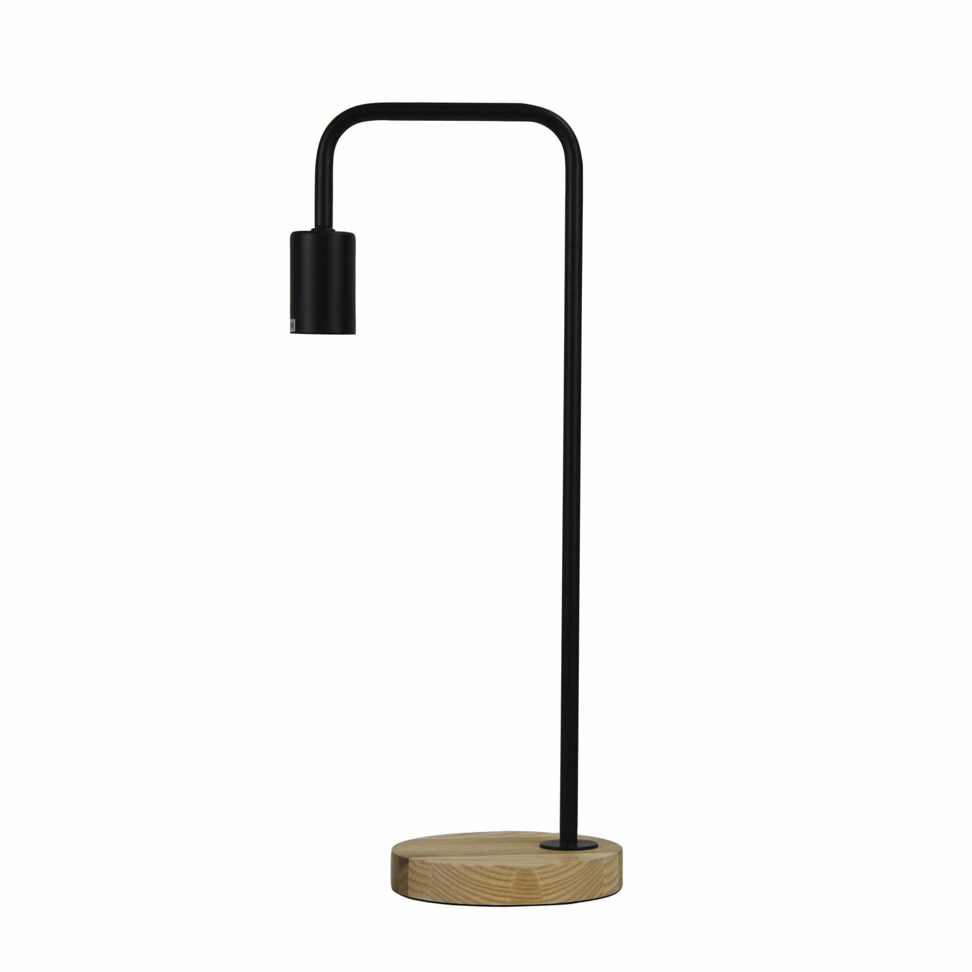 Oriel Lighting Lamp LANE Scandi Table Lamp Black with Timber