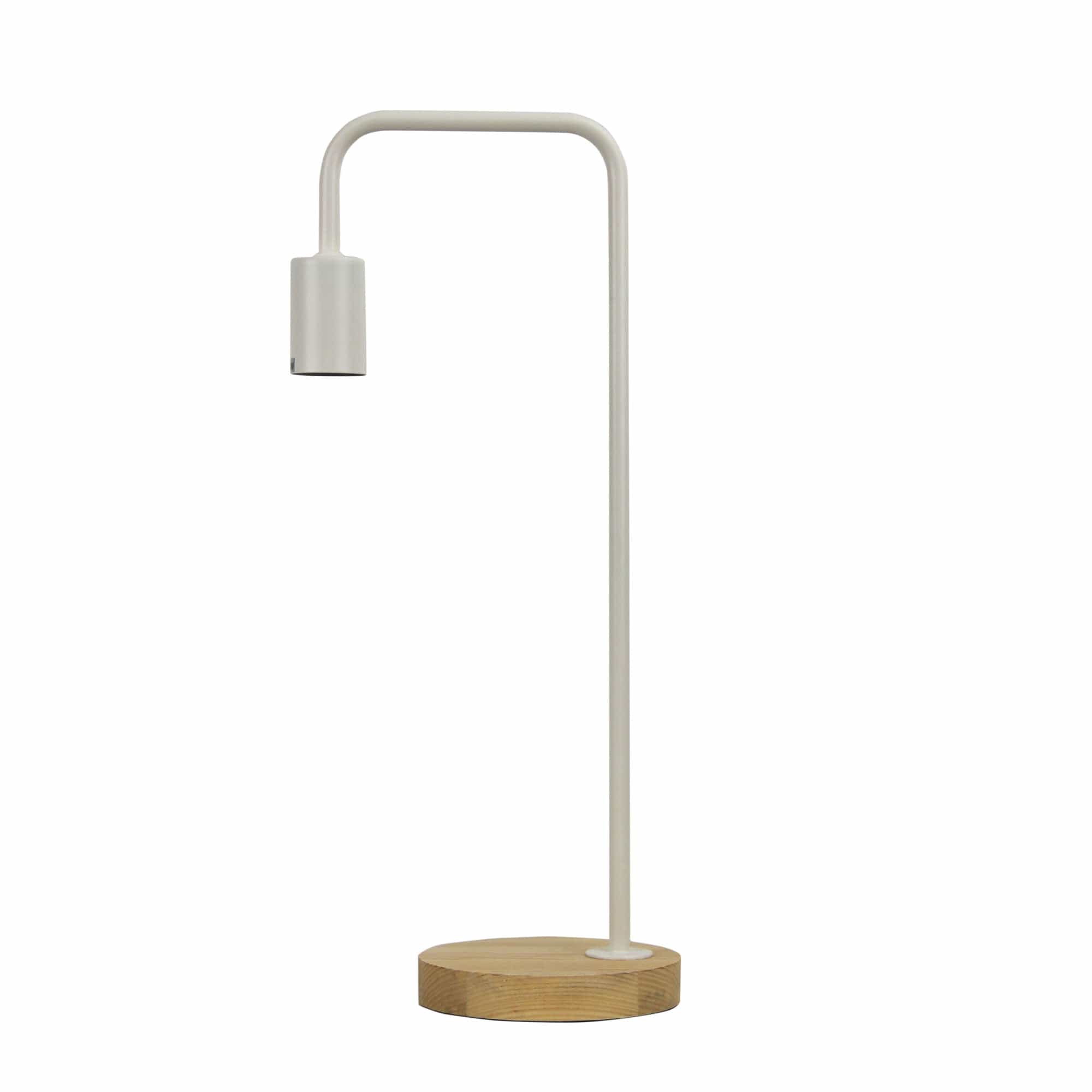 Oriel Lighting Lamp LANE Scandi Table Lamp White with Timber