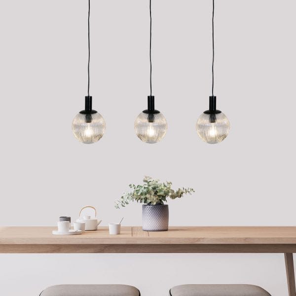 Oriel Lighting Lamp LEGARNO TRILIGHT 3 Light Clear Glass Pendant