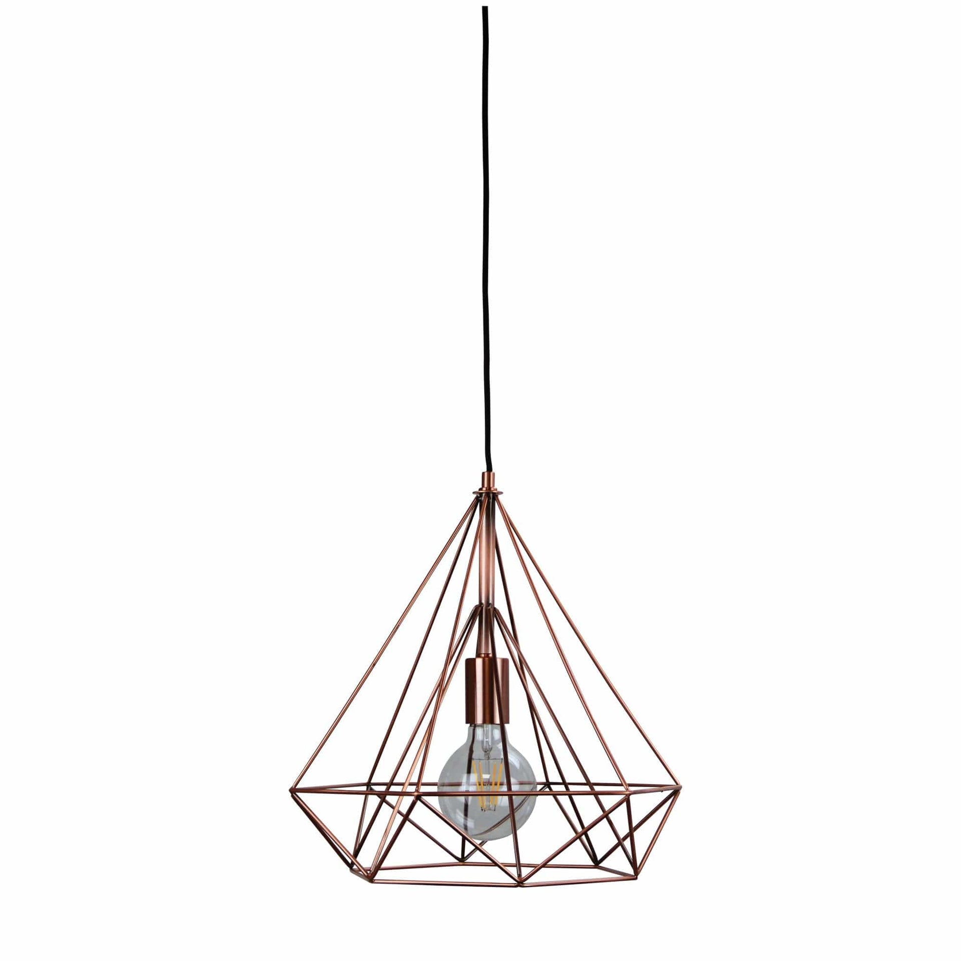 Oriel Lighting Lamp LENOX Antique Copper Geometric Urban Style Pendant