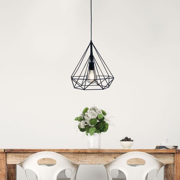 Oriel Lighting Lamp LENOX Black Geometric Urban Style Pendant