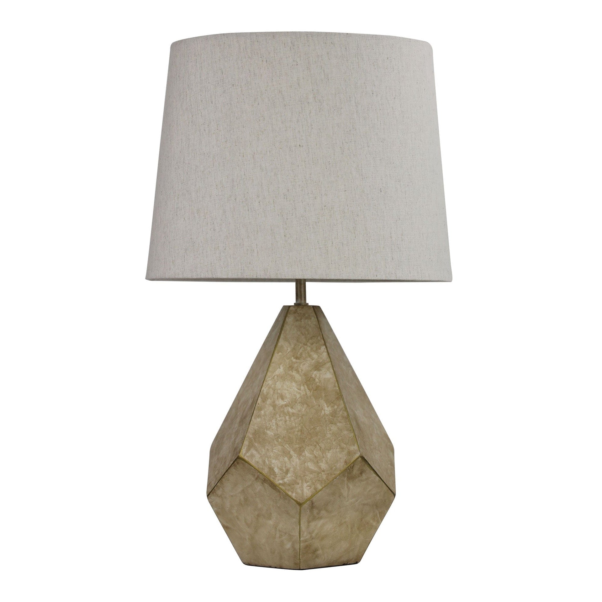 Oriel Lighting Lamp LEON Geometric Ivory and Gold Table Lamp