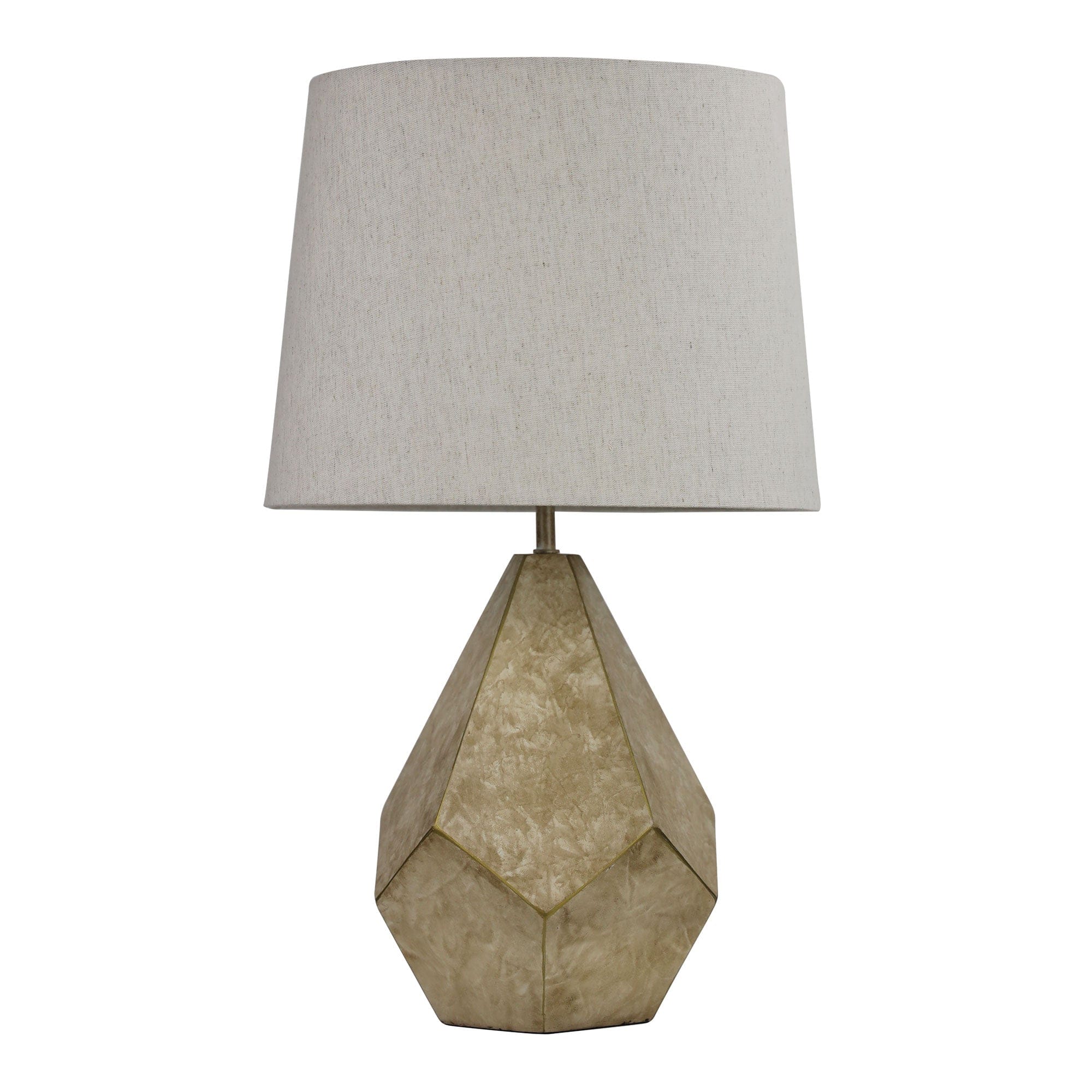 Oriel Lighting Lamp LEON Geometric Ivory and Gold Table Lamp