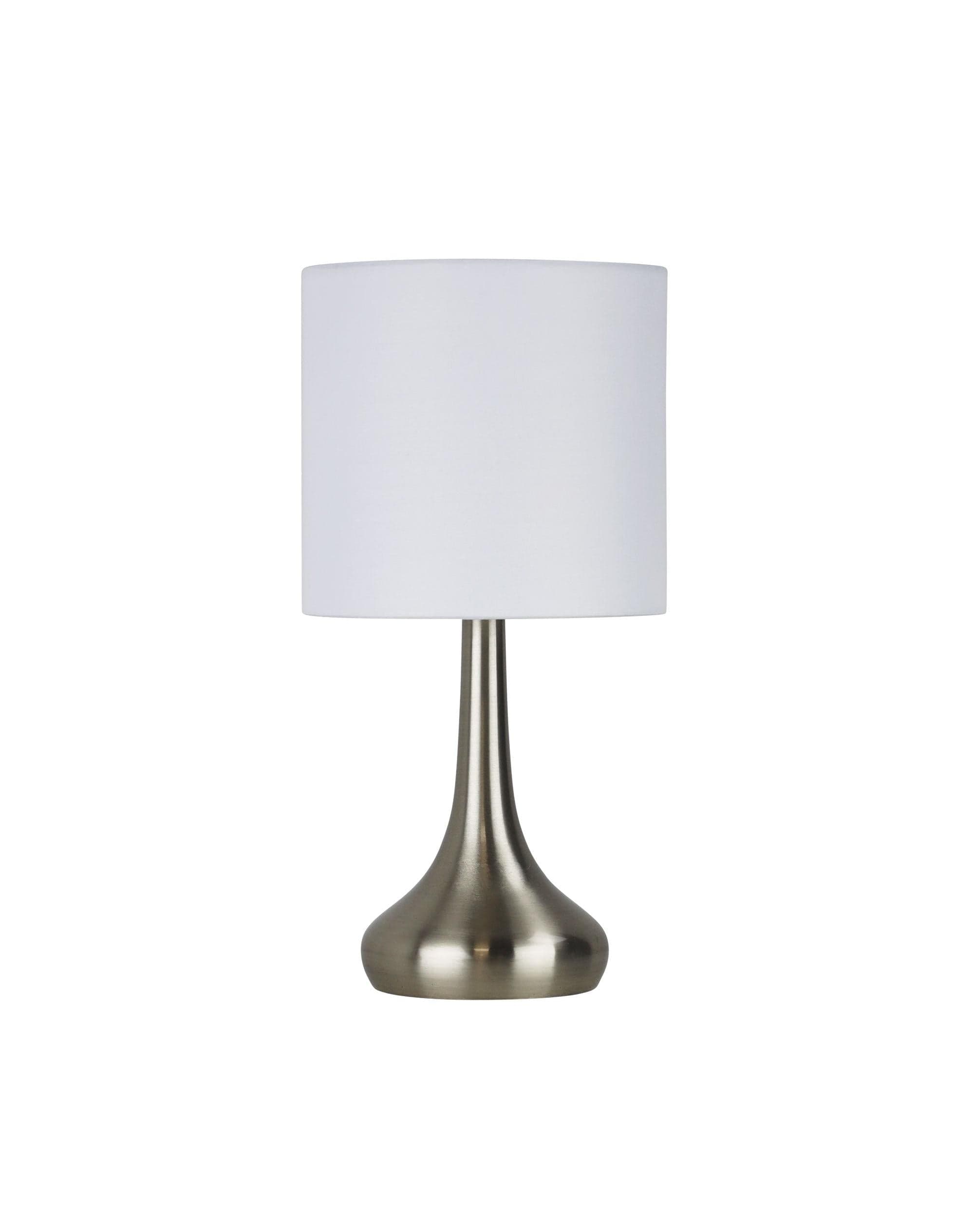 Oriel Lighting Lamp LOLA ON / OFF Touch Lamp Brushed Chrome Finish