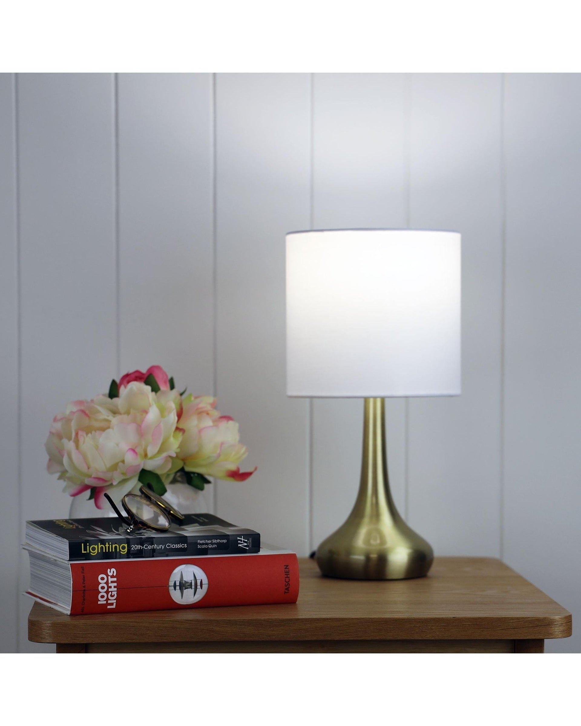 Oriel Lighting Lamp LOLA ON / OFF Touch Lamp in Antique Brass Finish