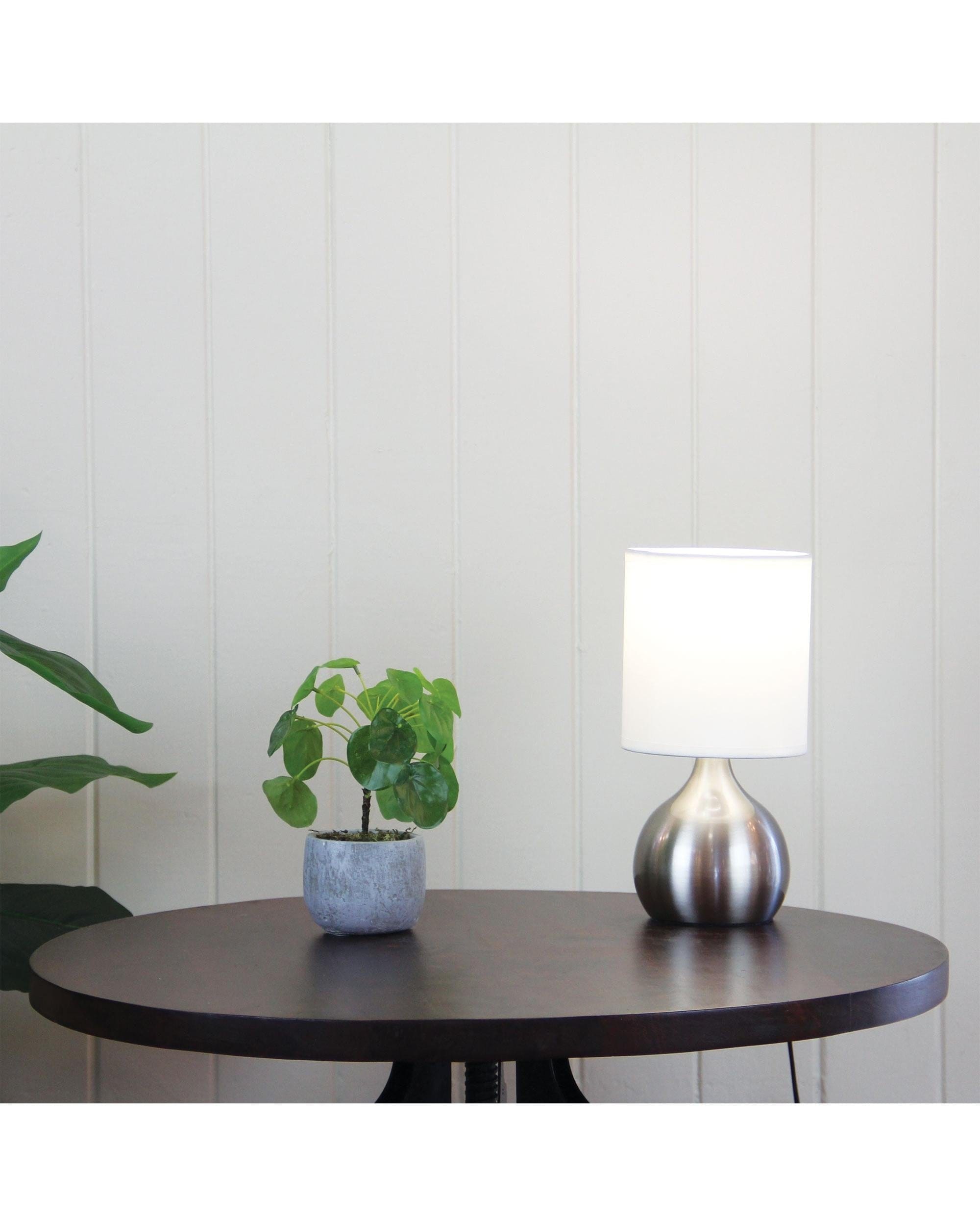 Oriel Lighting Lamp LOTTI ON / OFF Touch Lamp Brushed Chrome Finish