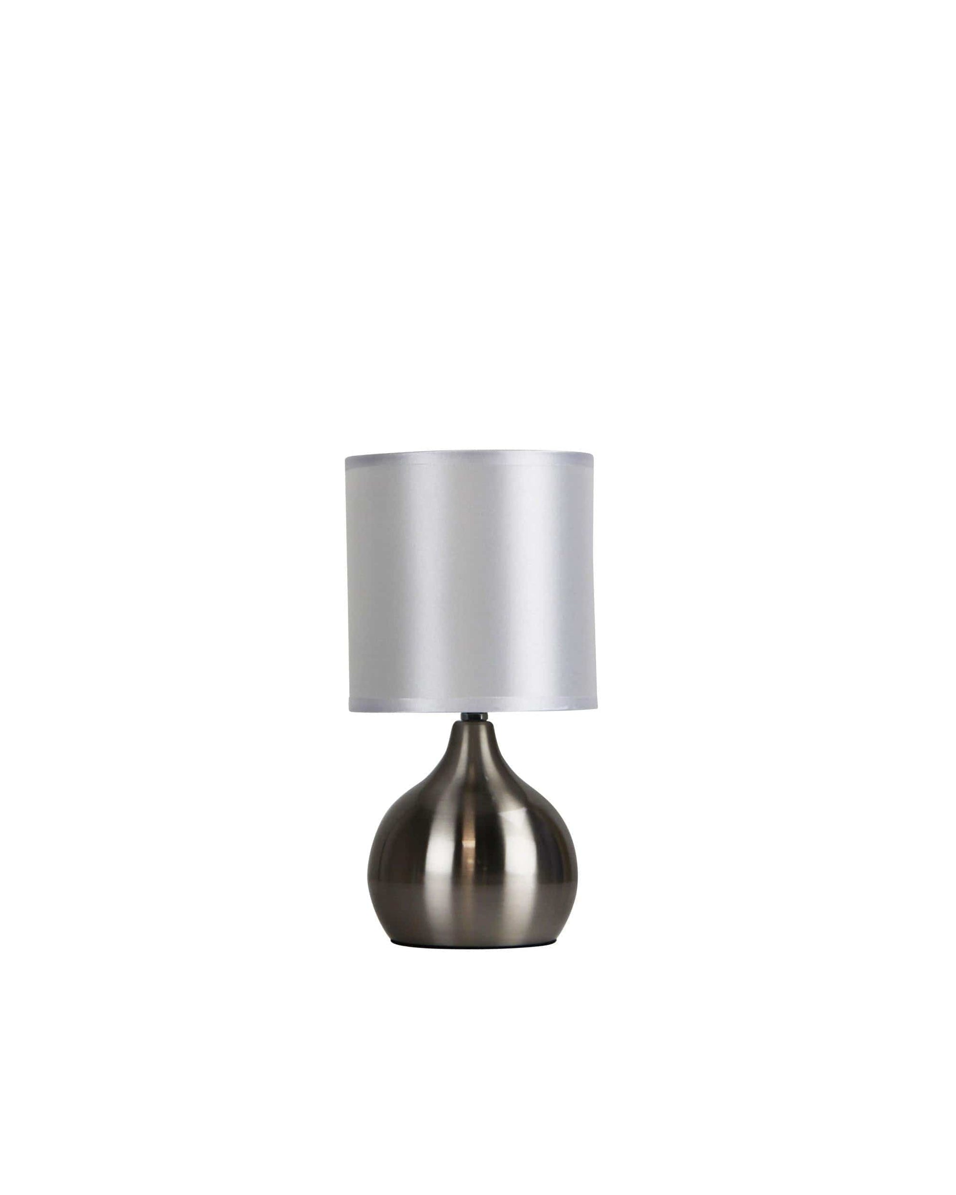 Oriel Lighting Lamp LOTTI ON / OFF Touch Lamp Brushed Chrome Finish