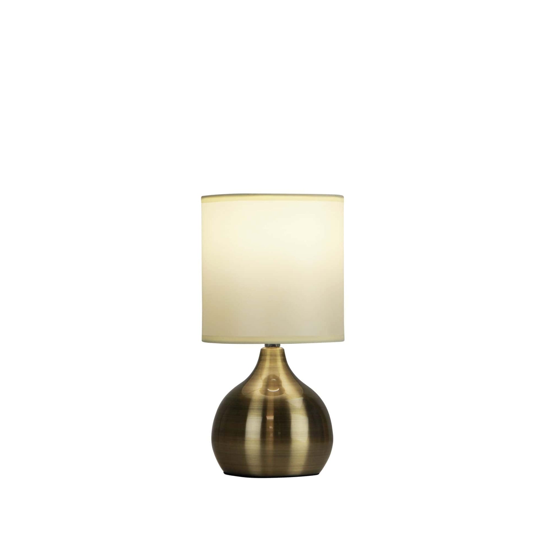 Oriel Lighting Lamp LOTTI ON / OFF Touch Lamp in Antique Brass Finish