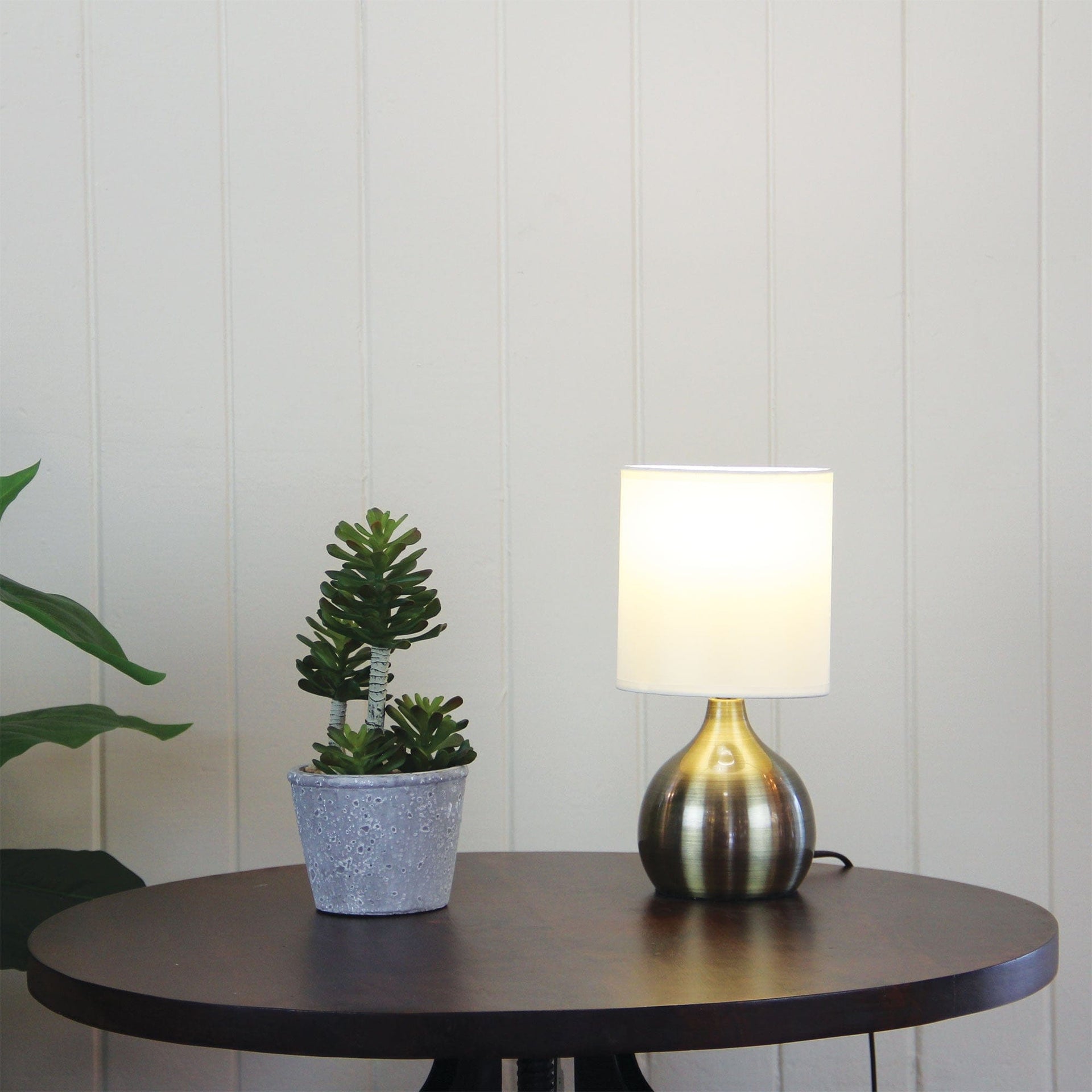 Oriel Lighting Lamp LOTTI ON / OFF Touch Lamp in Antique Brass Finish