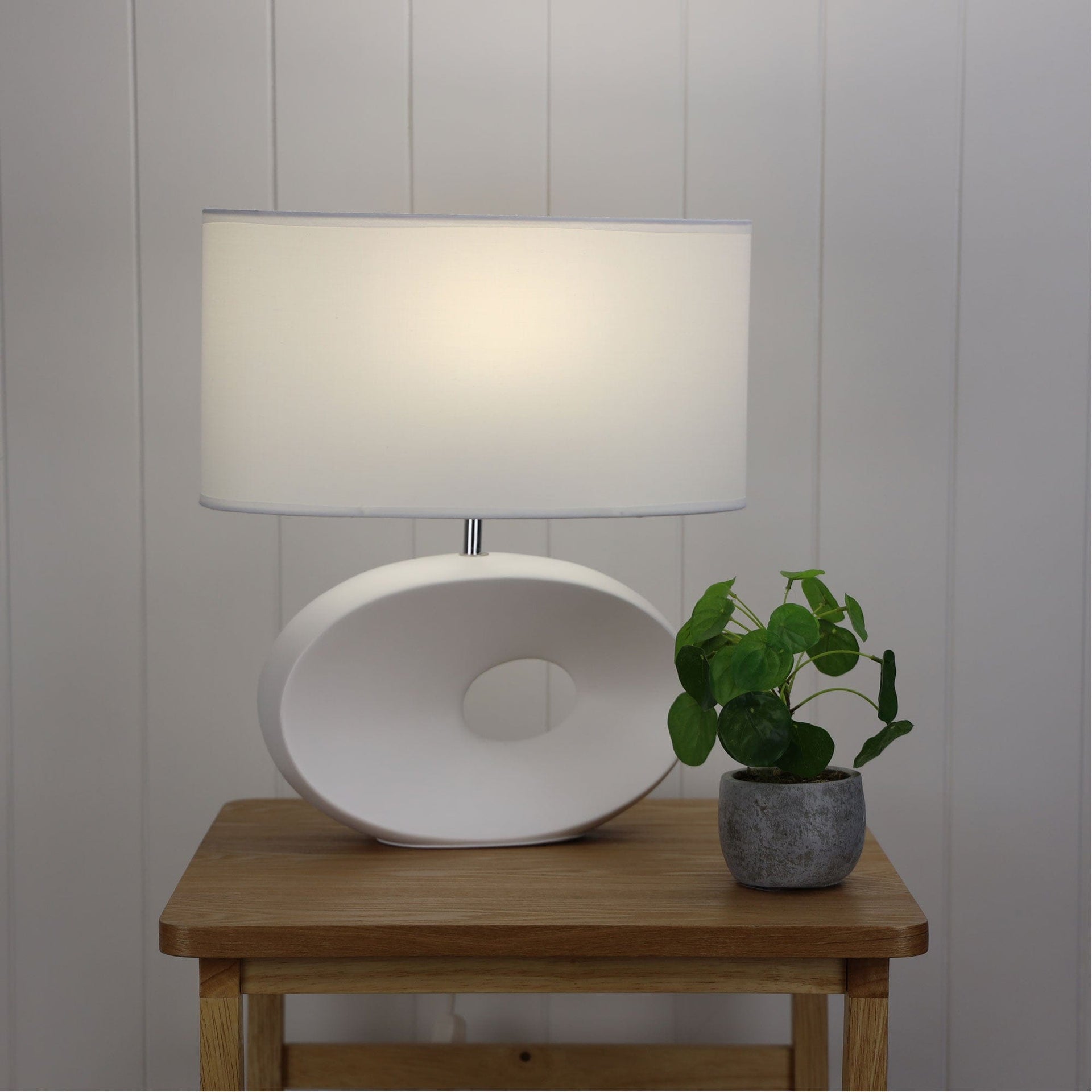 Oriel Lighting Lamp LOUISE Ceramic Table Lamp with Shade White