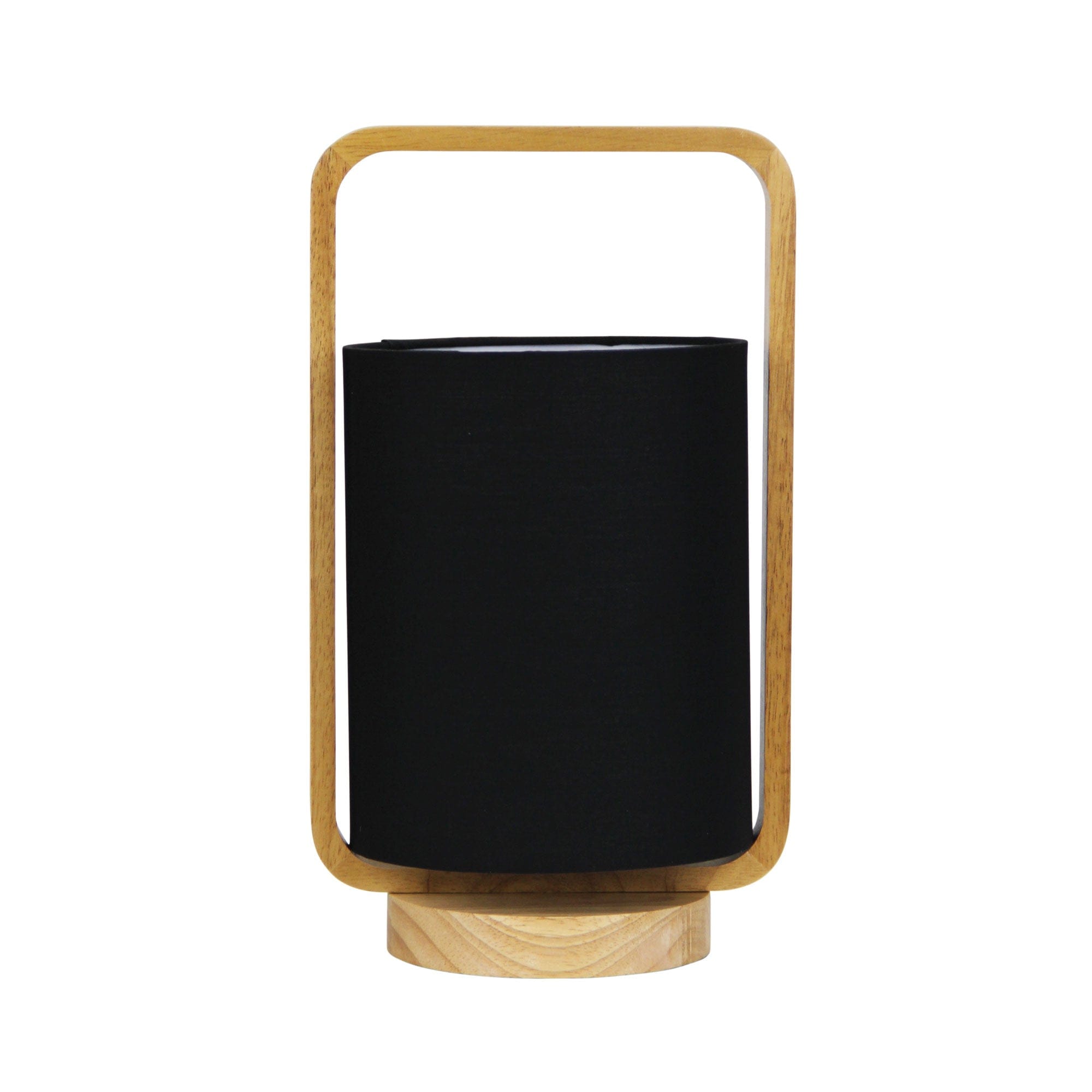 Oriel Lighting Lamp LUCIA Natural Timber and Black Cotton Lamp