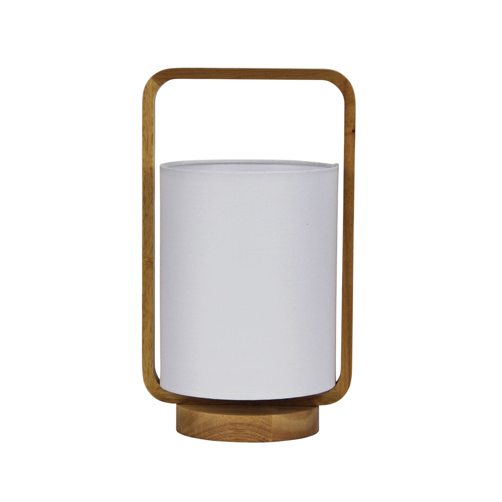 Oriel Lighting Lamp LUCIA Natural Timber and White Cotton Lamp