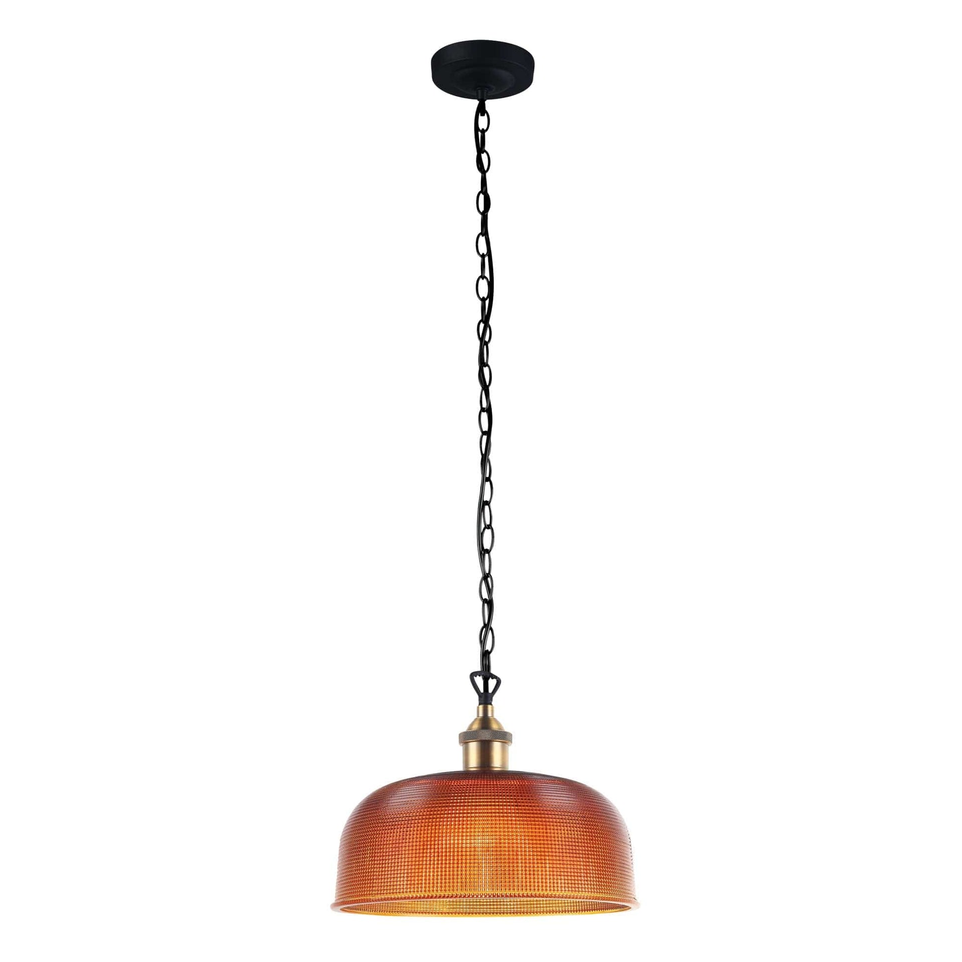 Oriel Lighting Lamp MAISON 27 Retro Halophane Amber Glass Pendant