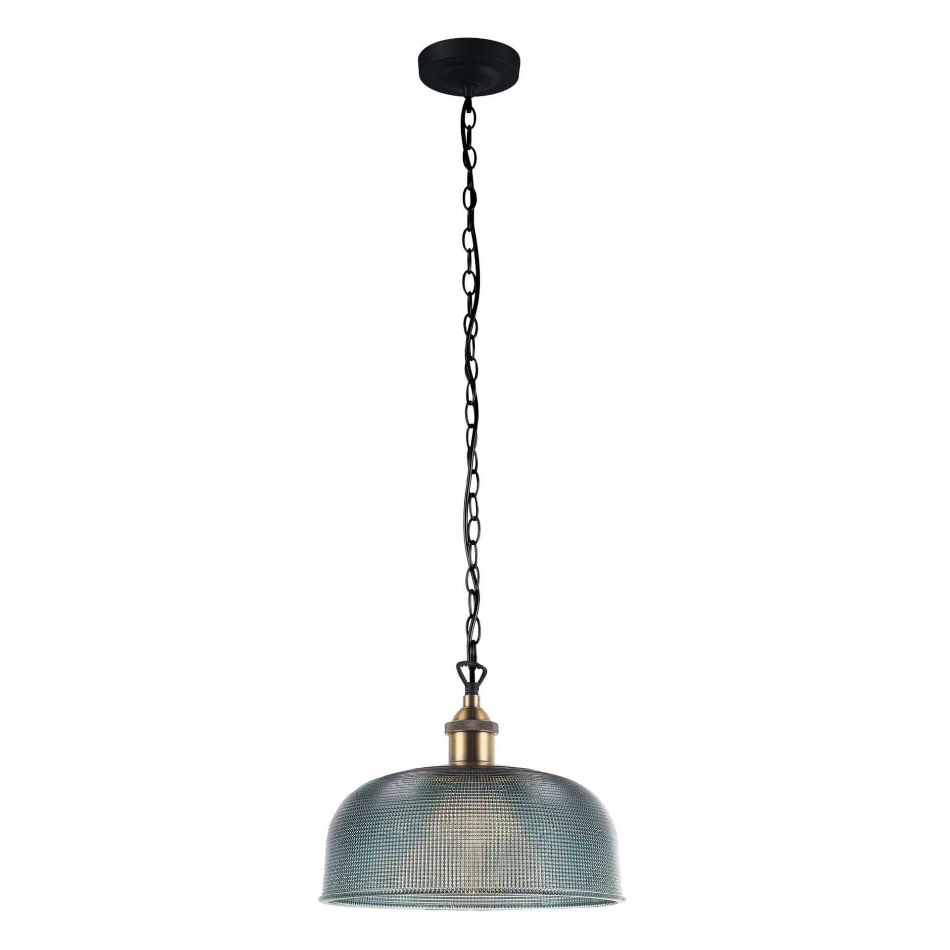 Oriel Lighting Lamp MAISON 27 Retro Halophane Blue Glass Pendant